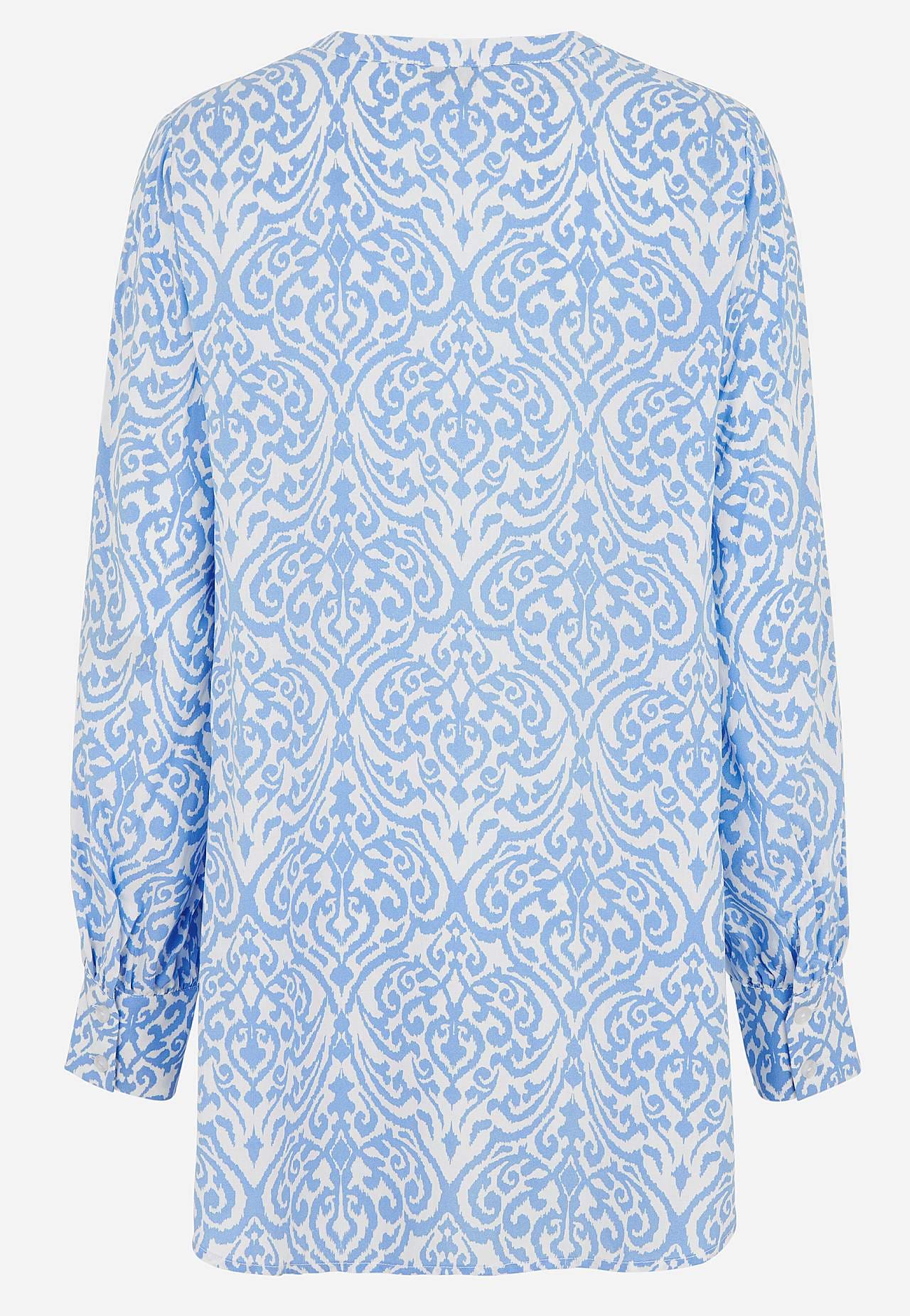 Woven tunic with buttons