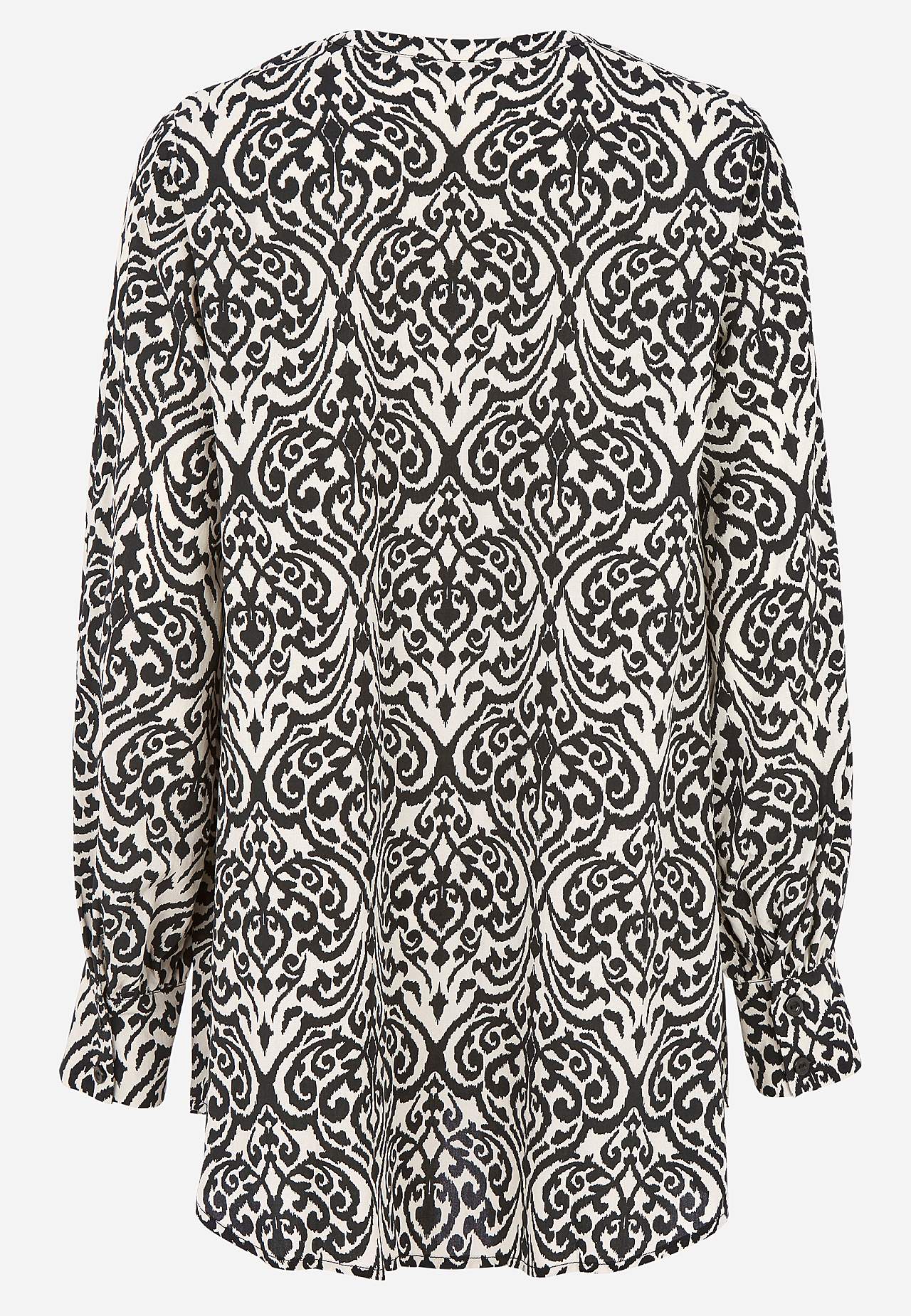 Woven tunic with buttons