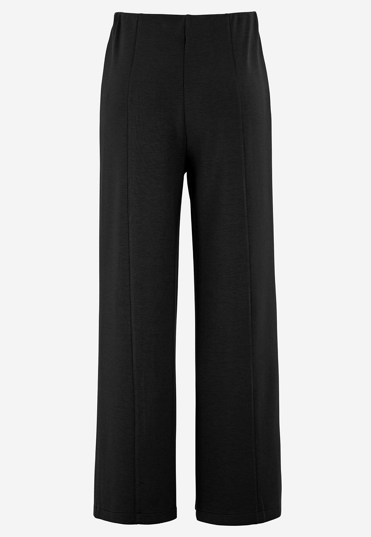 Jersey pants with wide legs