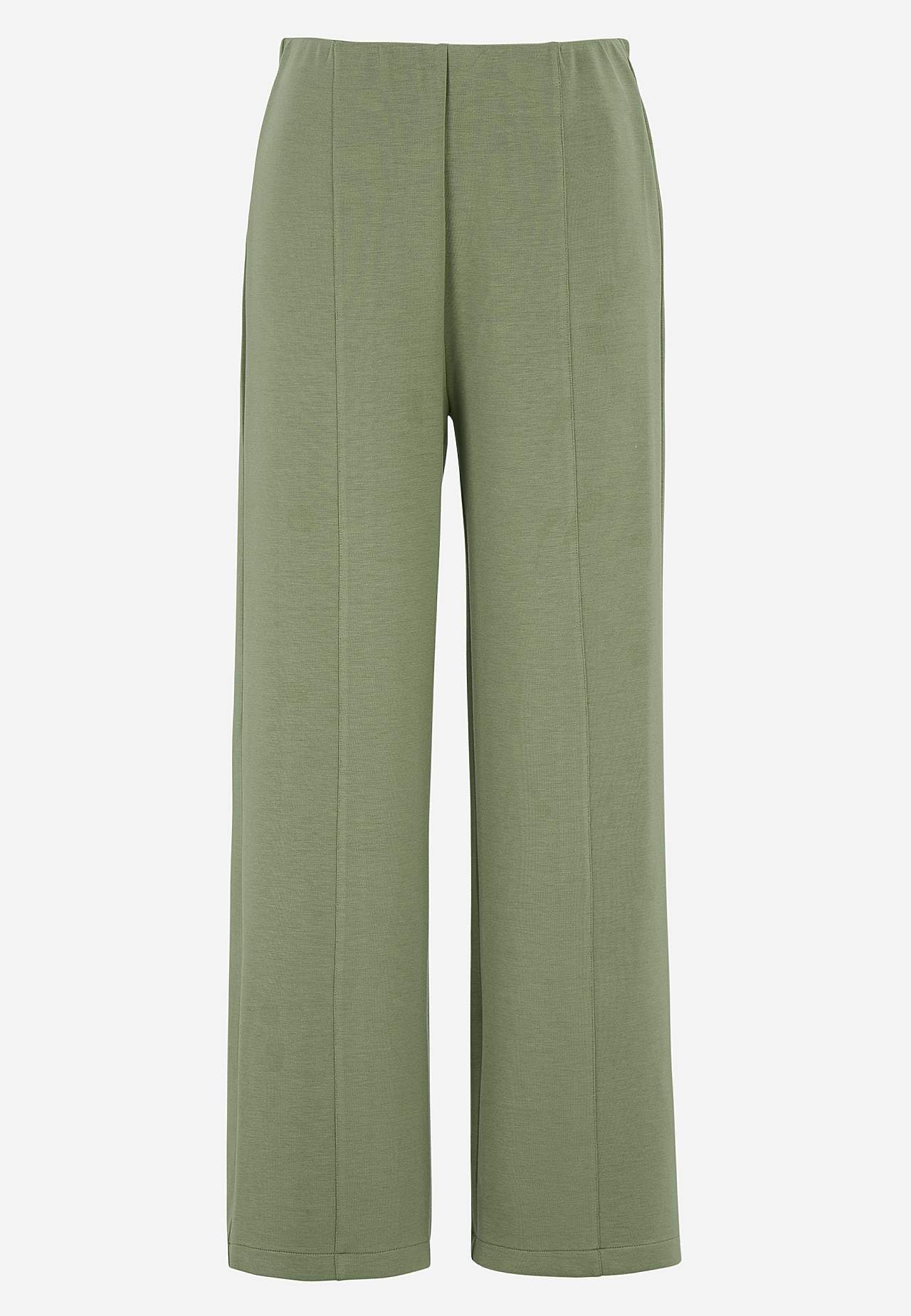Jersey pants with wide legs
