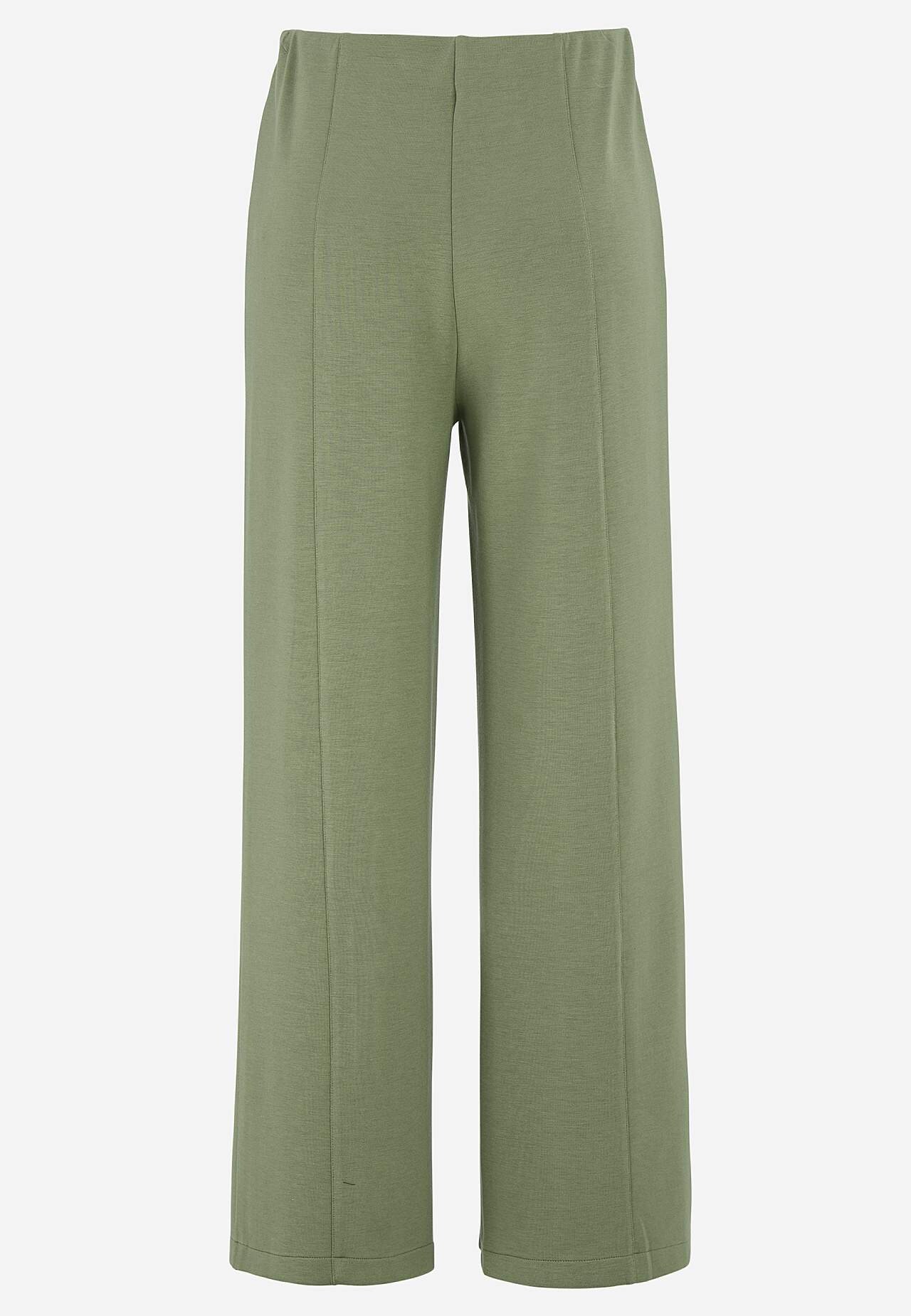 Jersey pants with wide legs