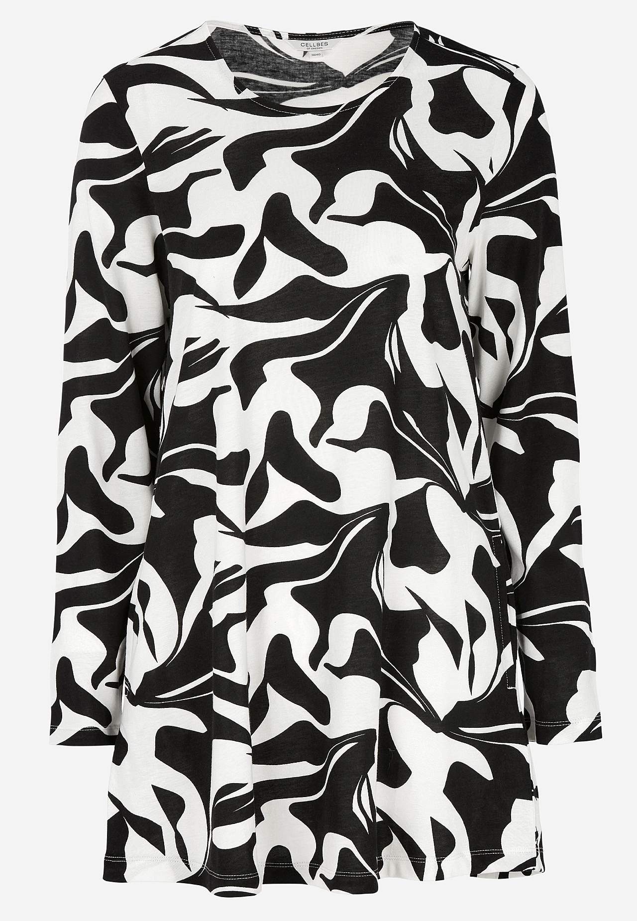 Patterned jersey tuniq with pockets