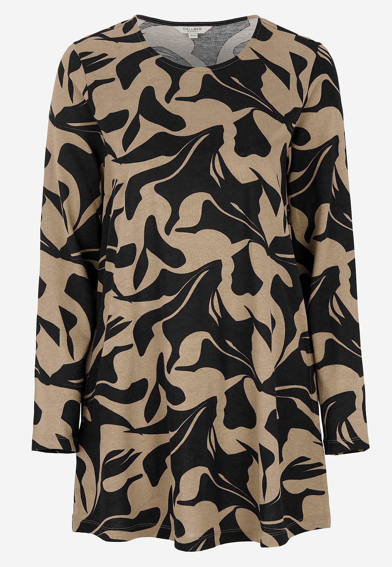 Patterned jersey tuniq with pockets