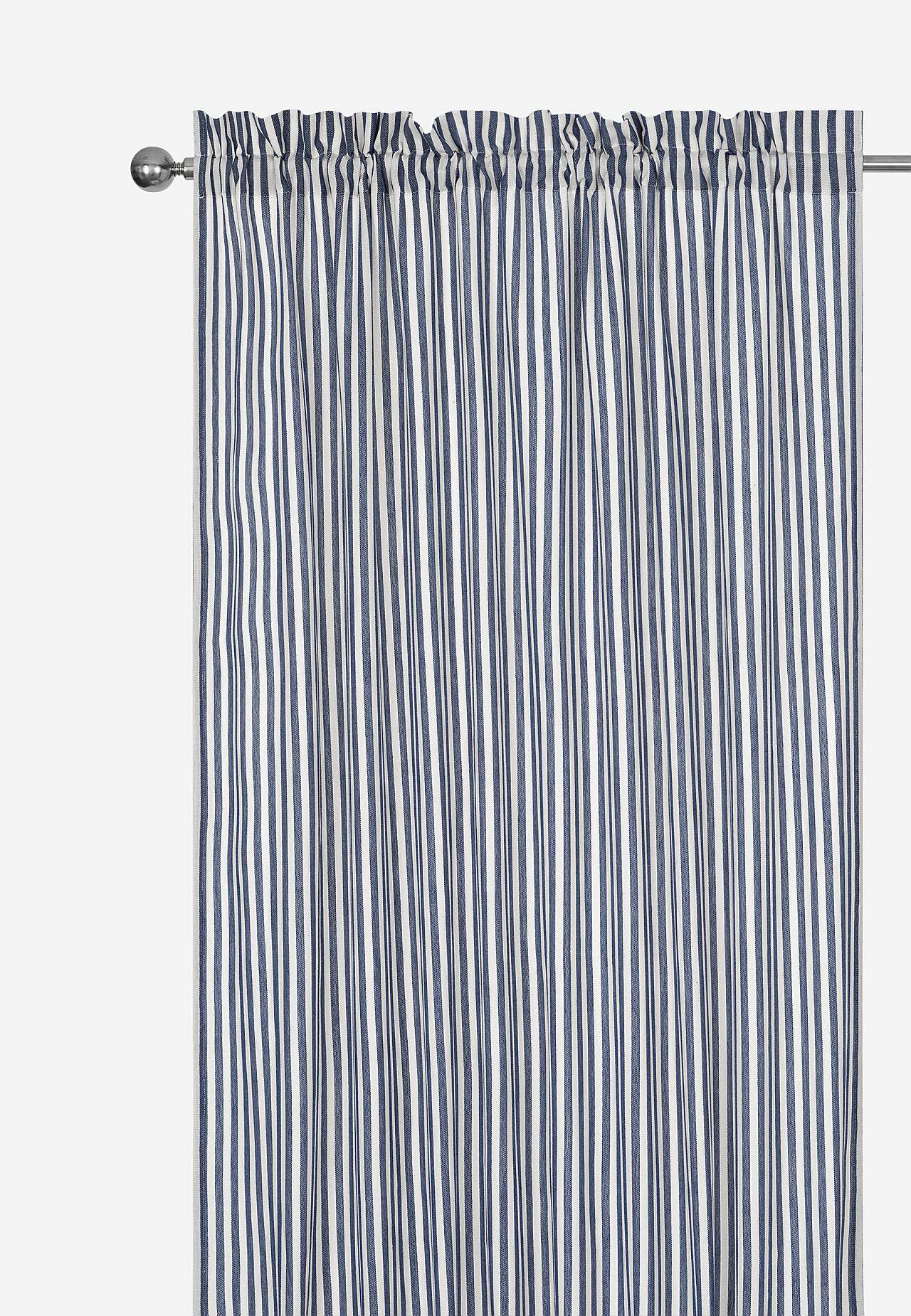 Vævede, stribede panelgardiner 2-pack