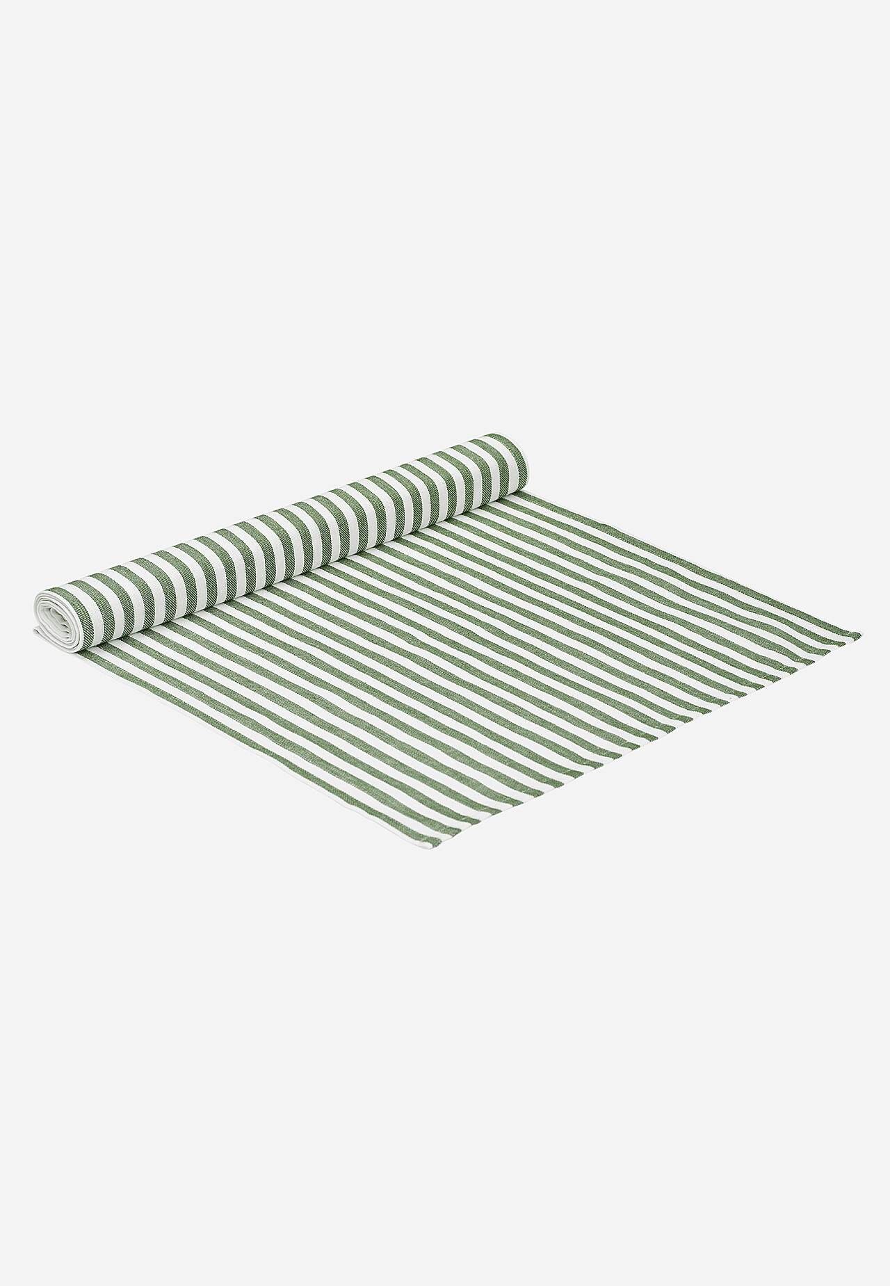 Woven, striped table runner
