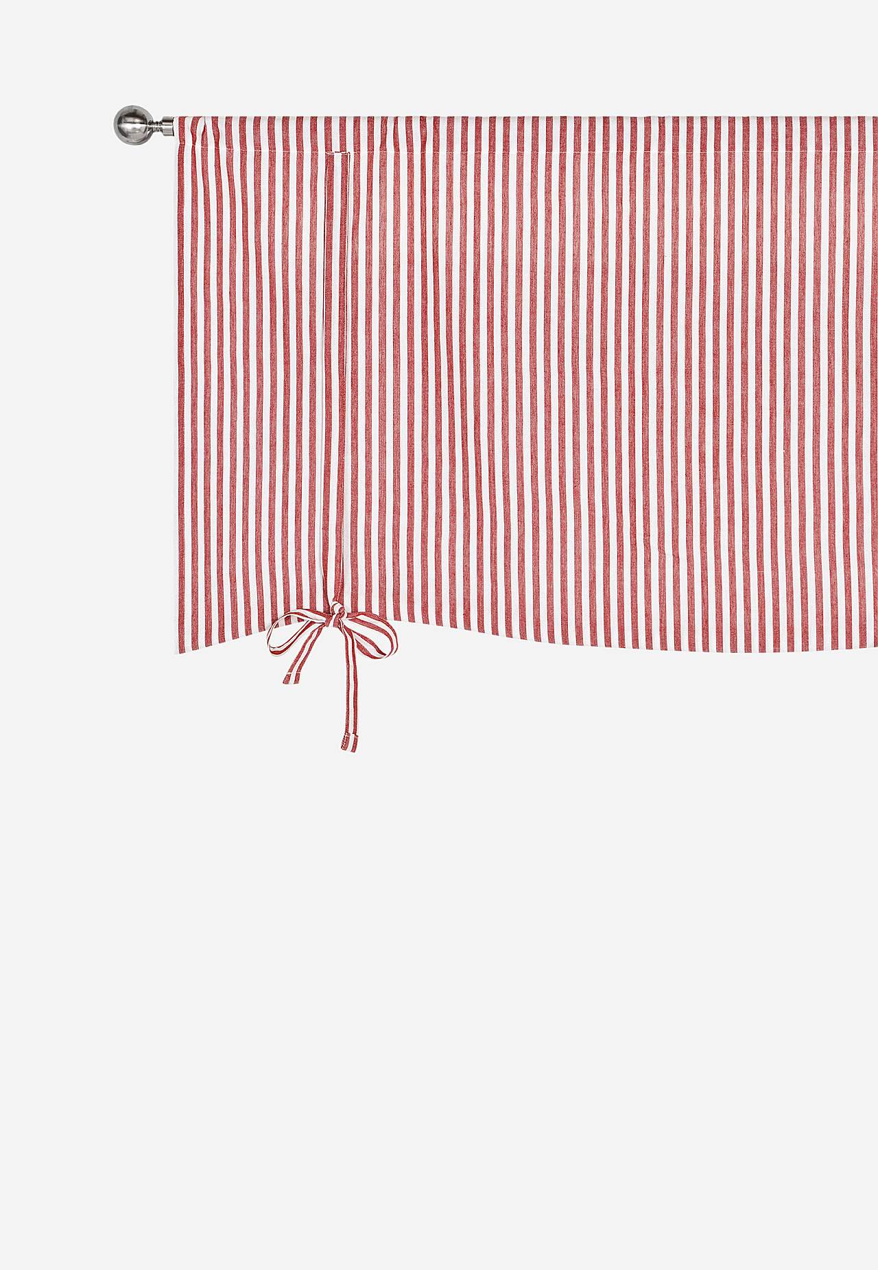 Woven, striped roman blind