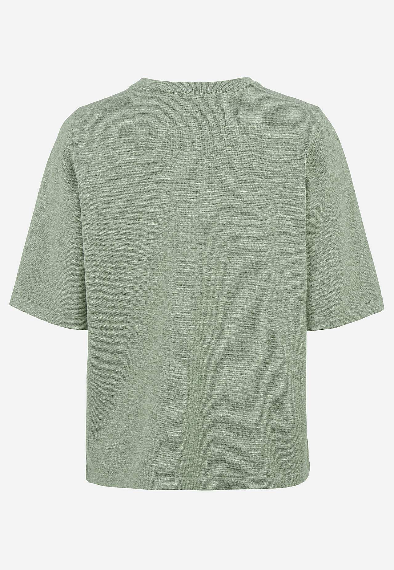Short-sleeved fine knit jumper