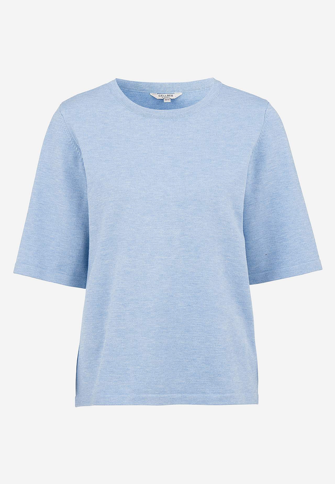 Short-sleeved fine knit jumper