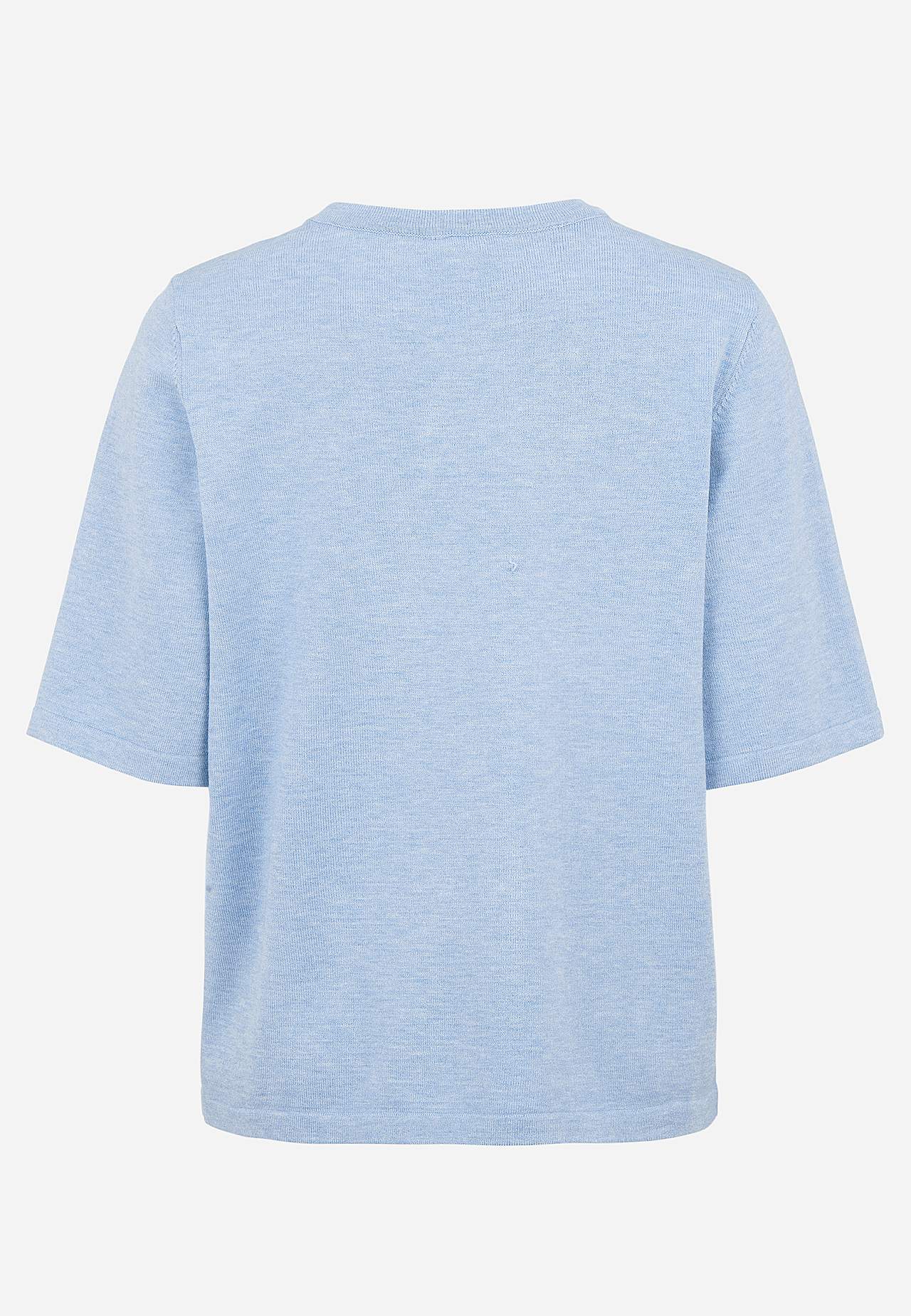 Short-sleeved fine knit jumper