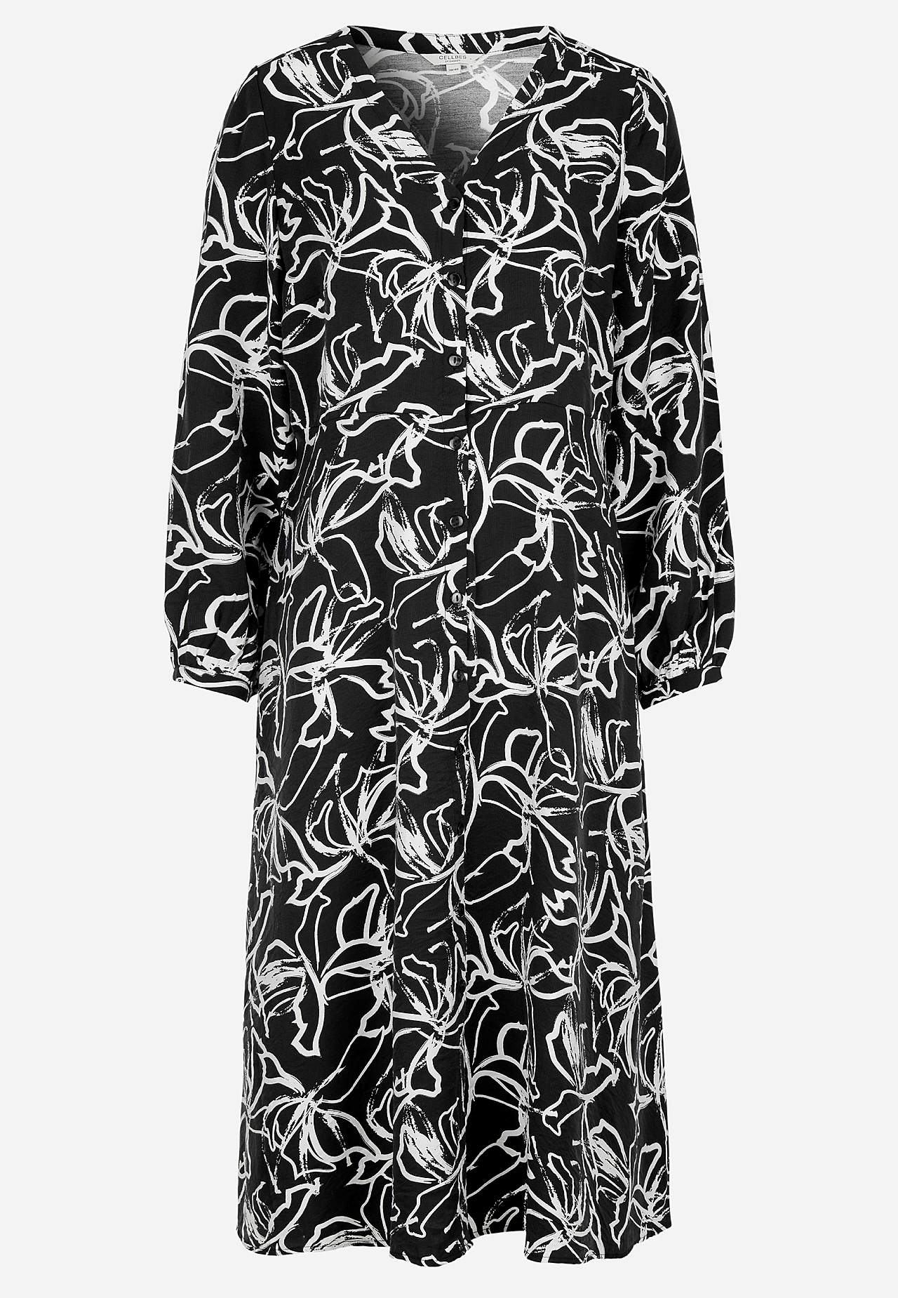 Woven dress with buttons
