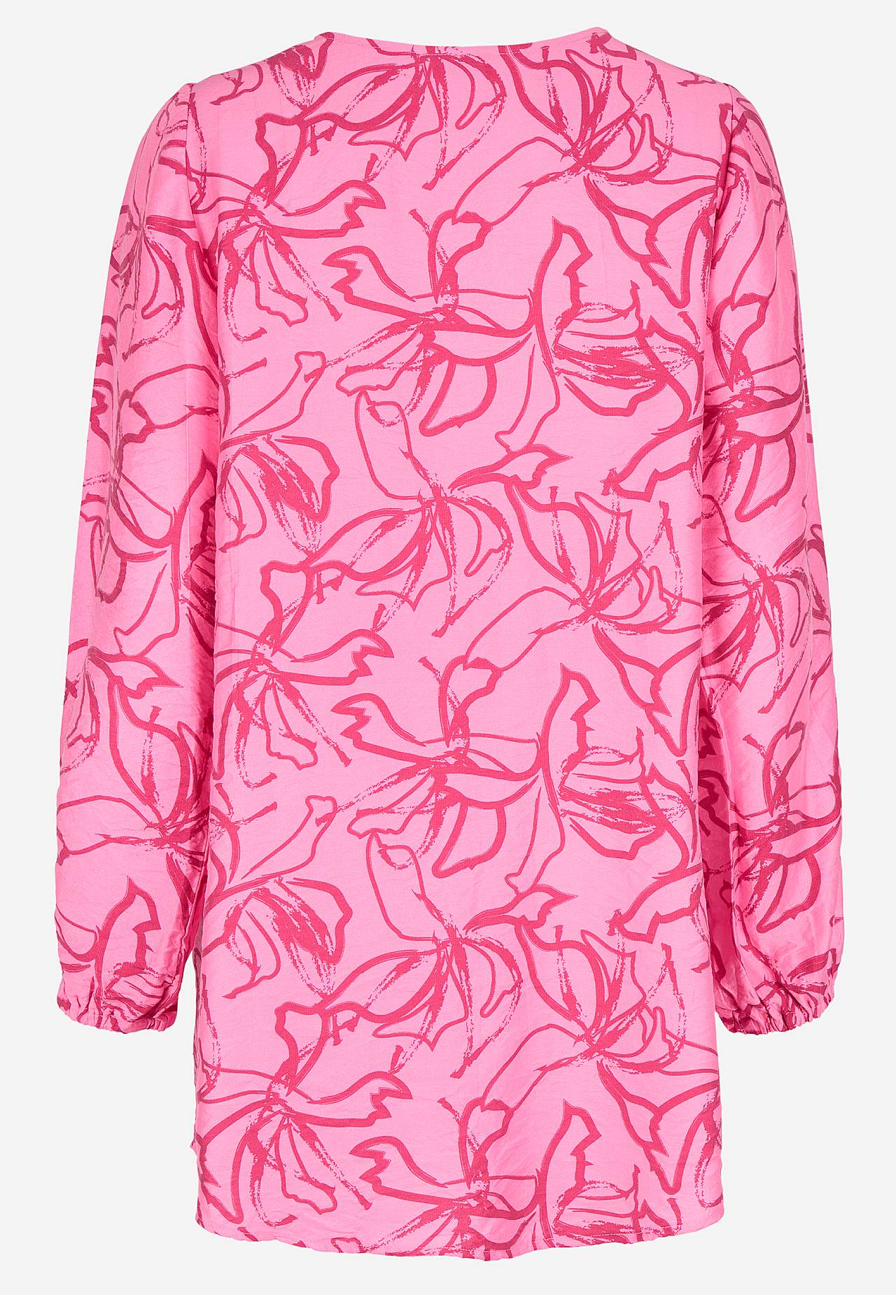 Woven, patterned tunic top