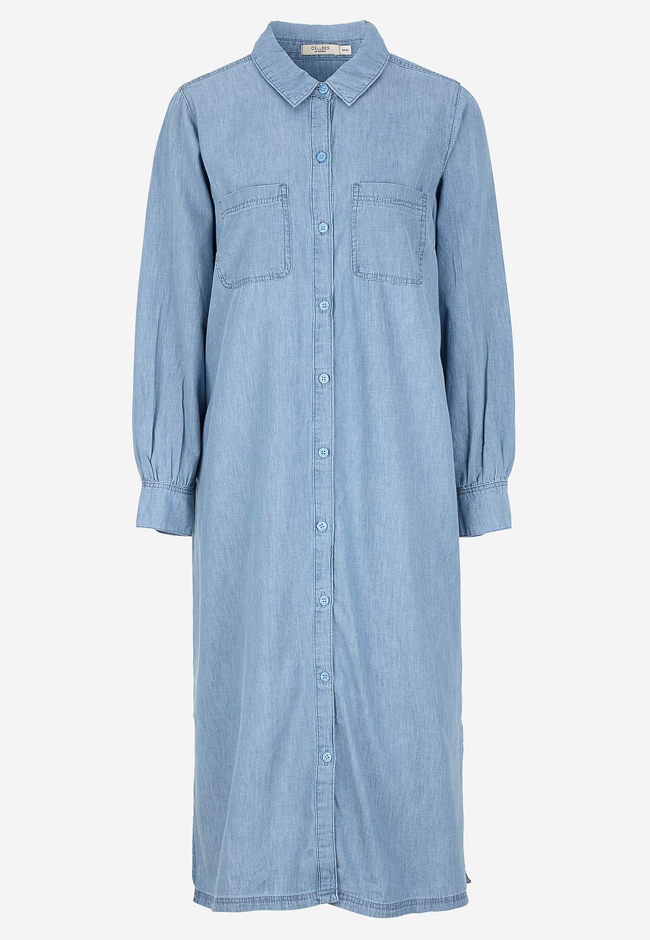 Denim dress with side pockets