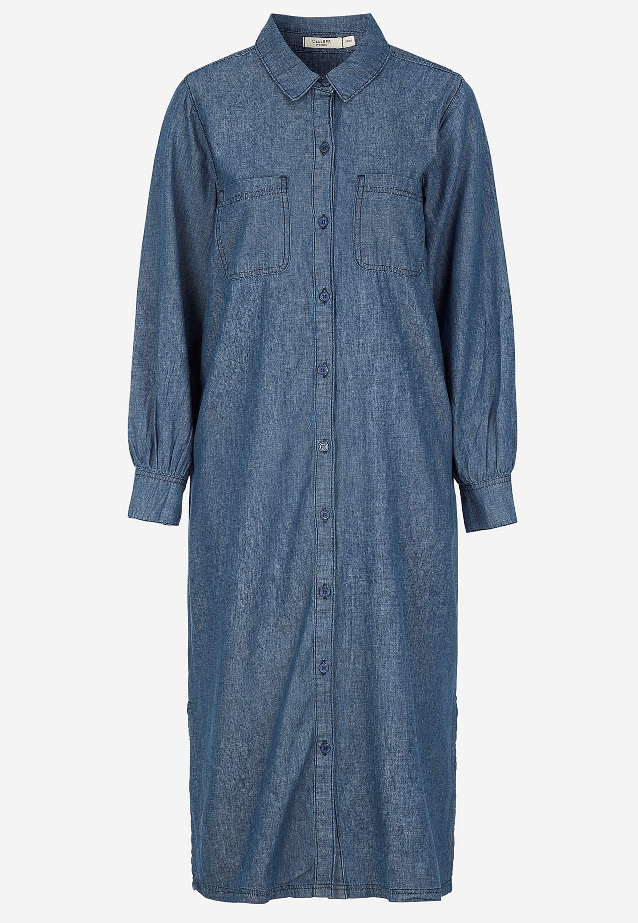 Denim dress with side pockets