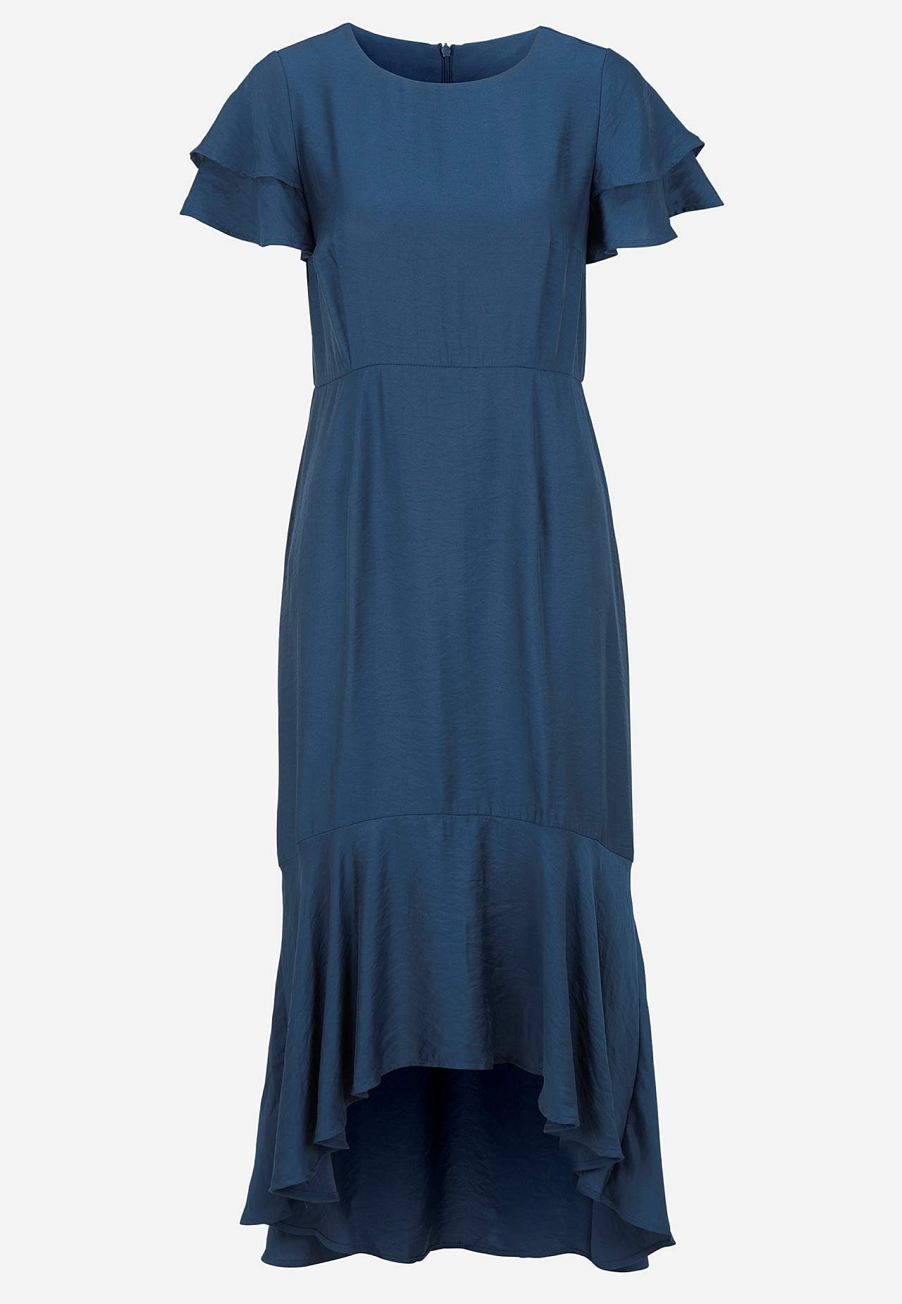Flounce dress with butterfly sleeves