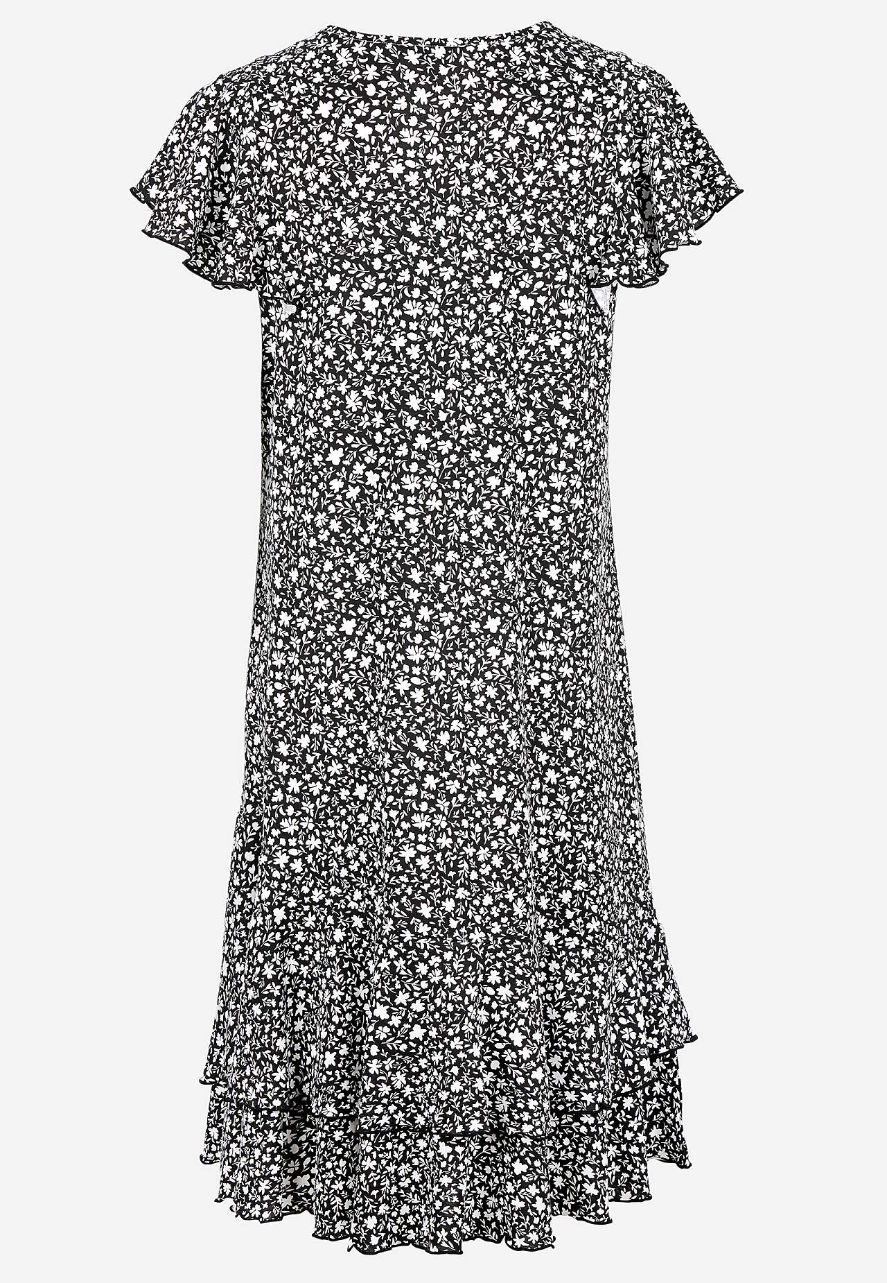Jersey dress with frills