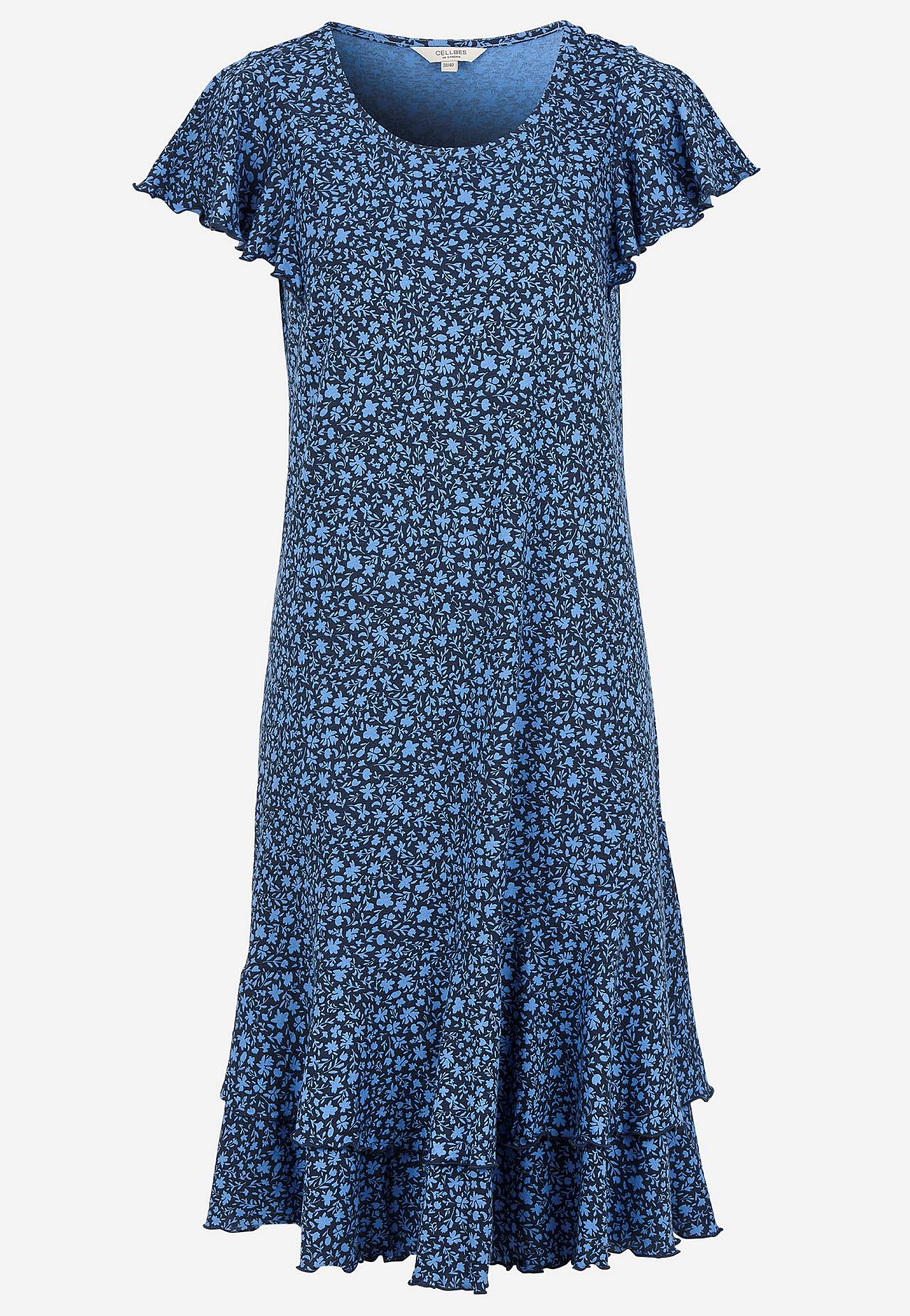Jersey dress with frills