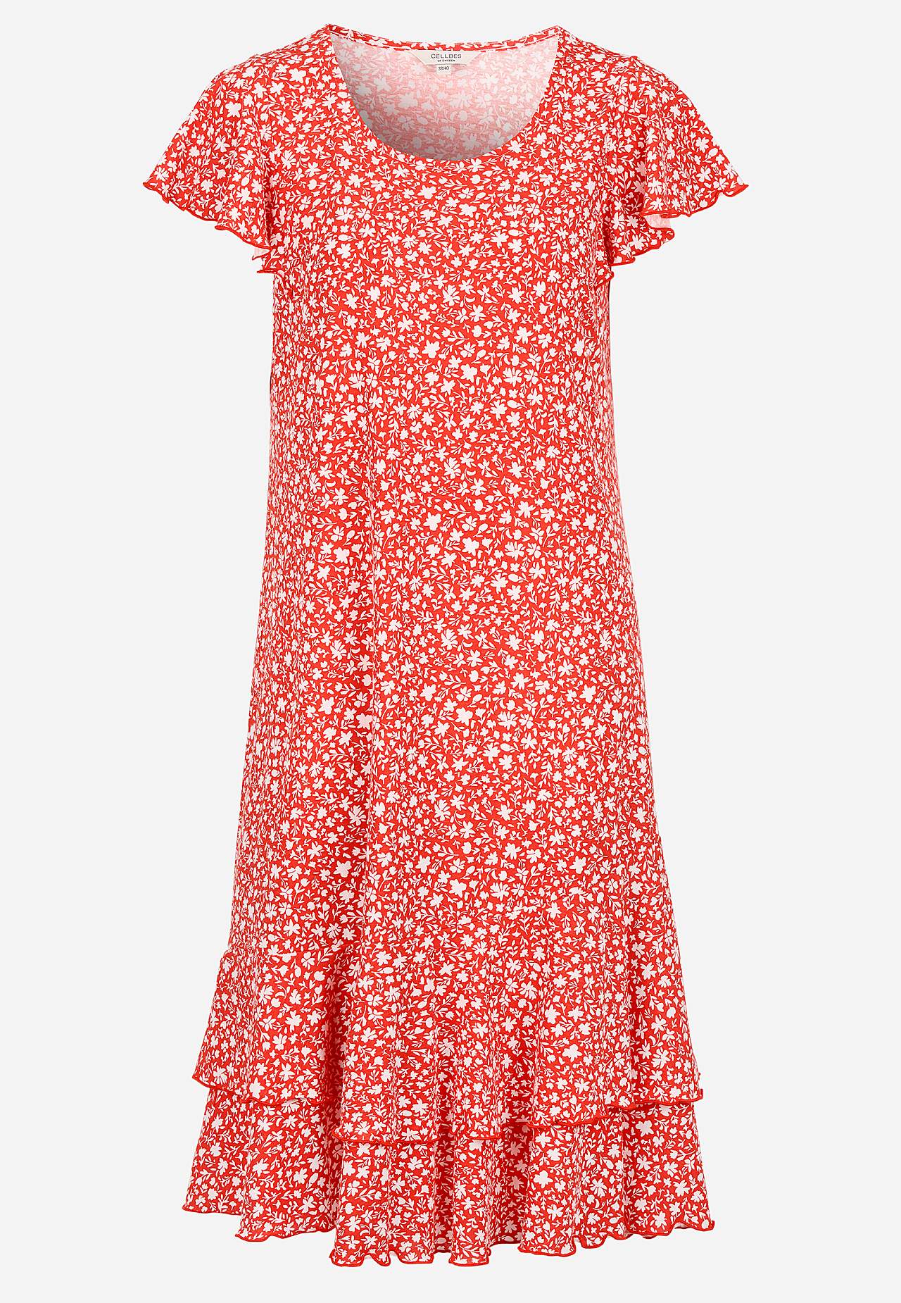 Jersey dress with frills
