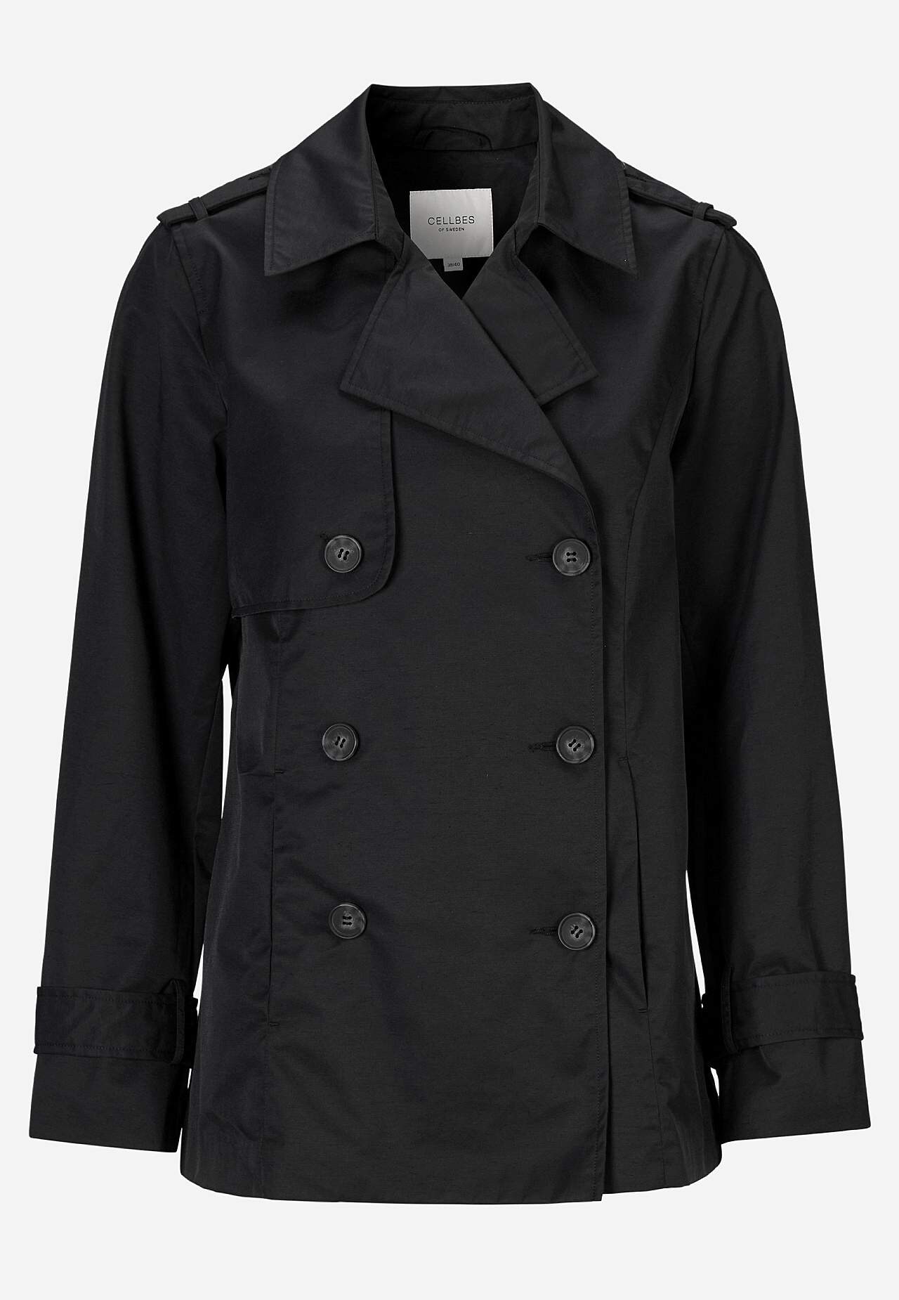 Double-breasted, short trenchcoat