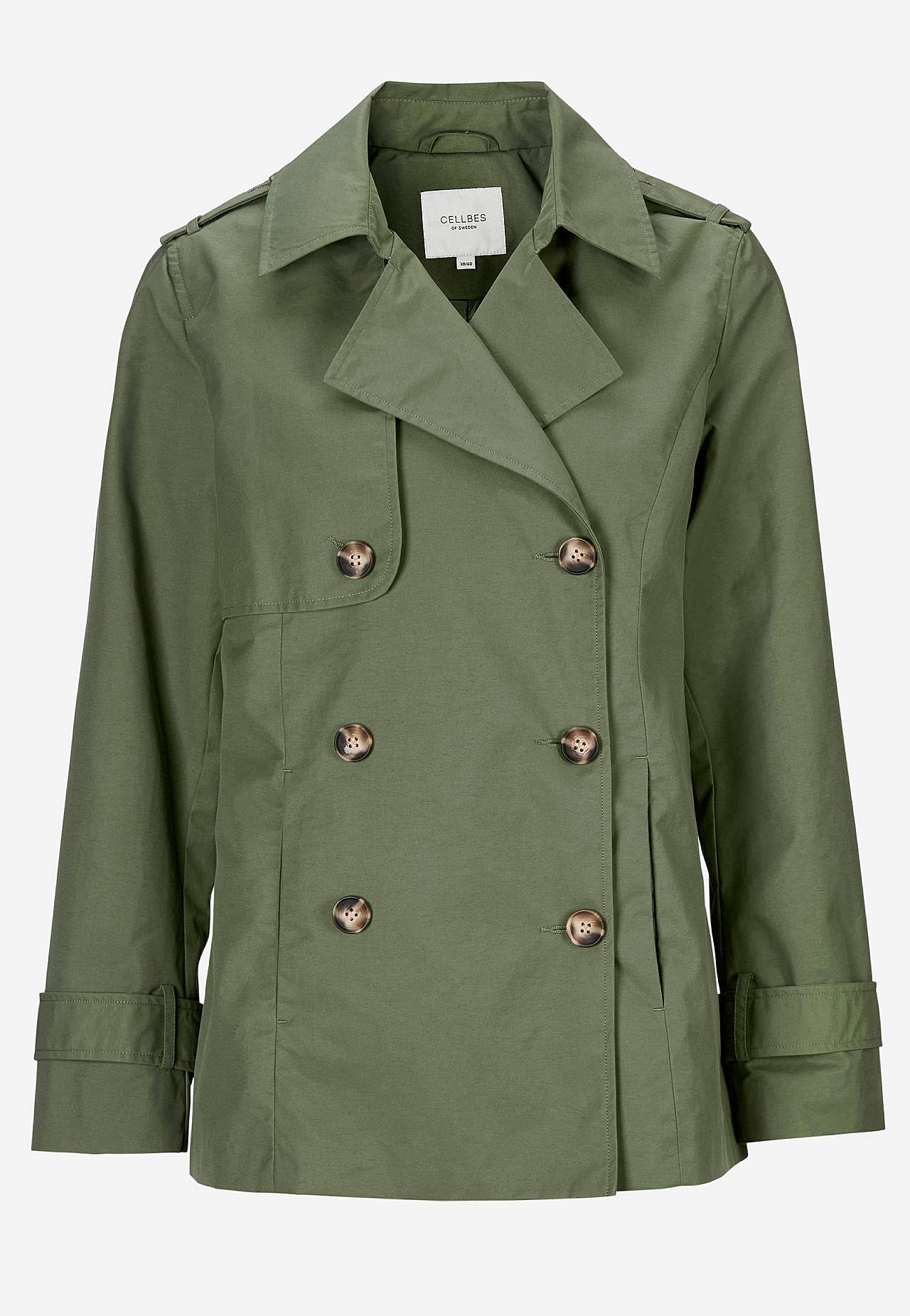 Double-breasted, short trenchcoat