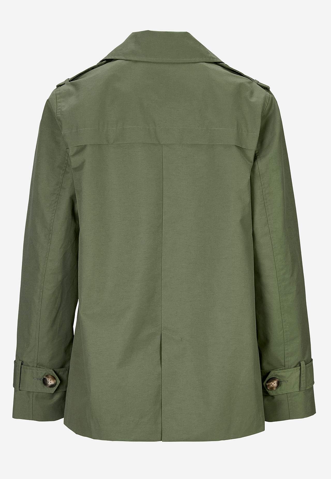 Double-breasted, short trenchcoat
