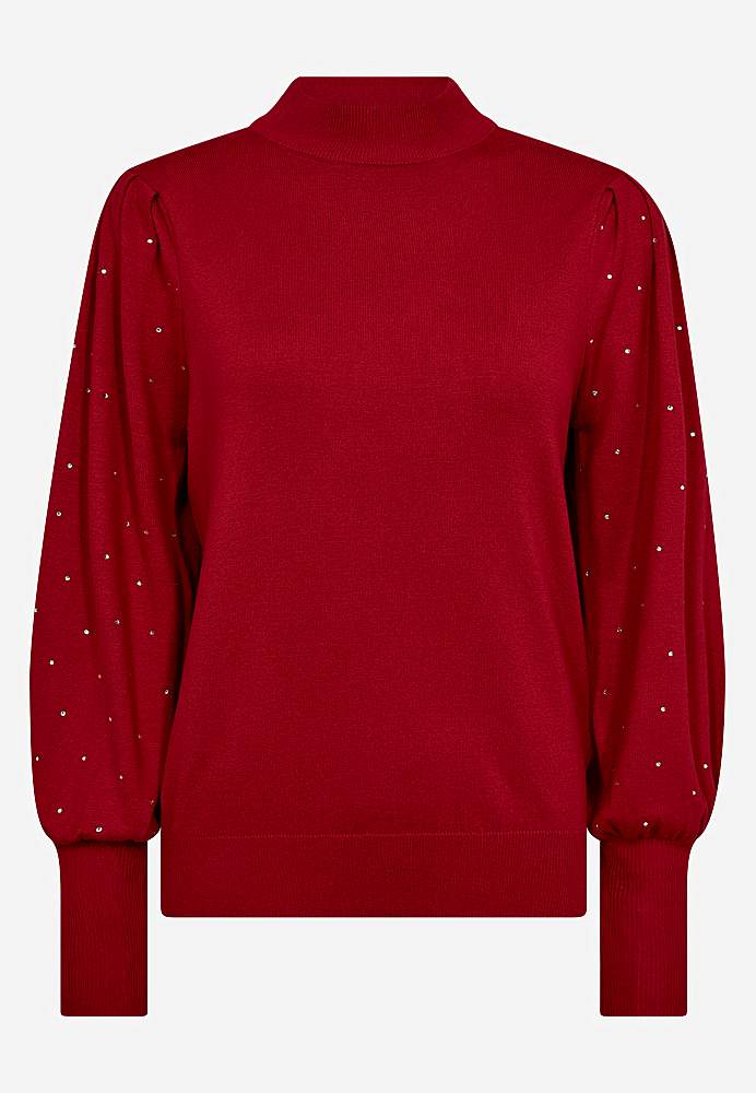 Finstrikket genser med strass