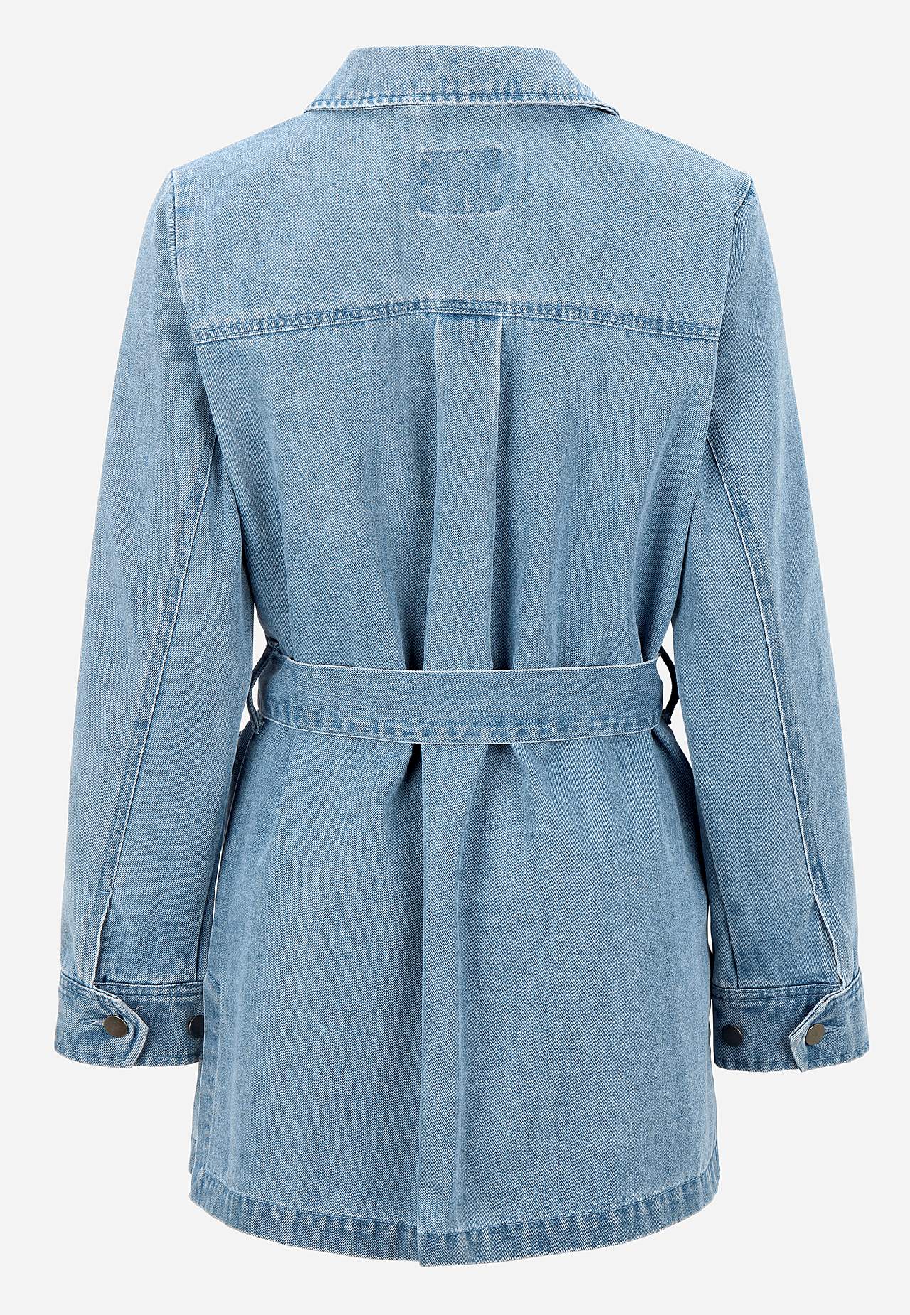 Denim jacket with tie band