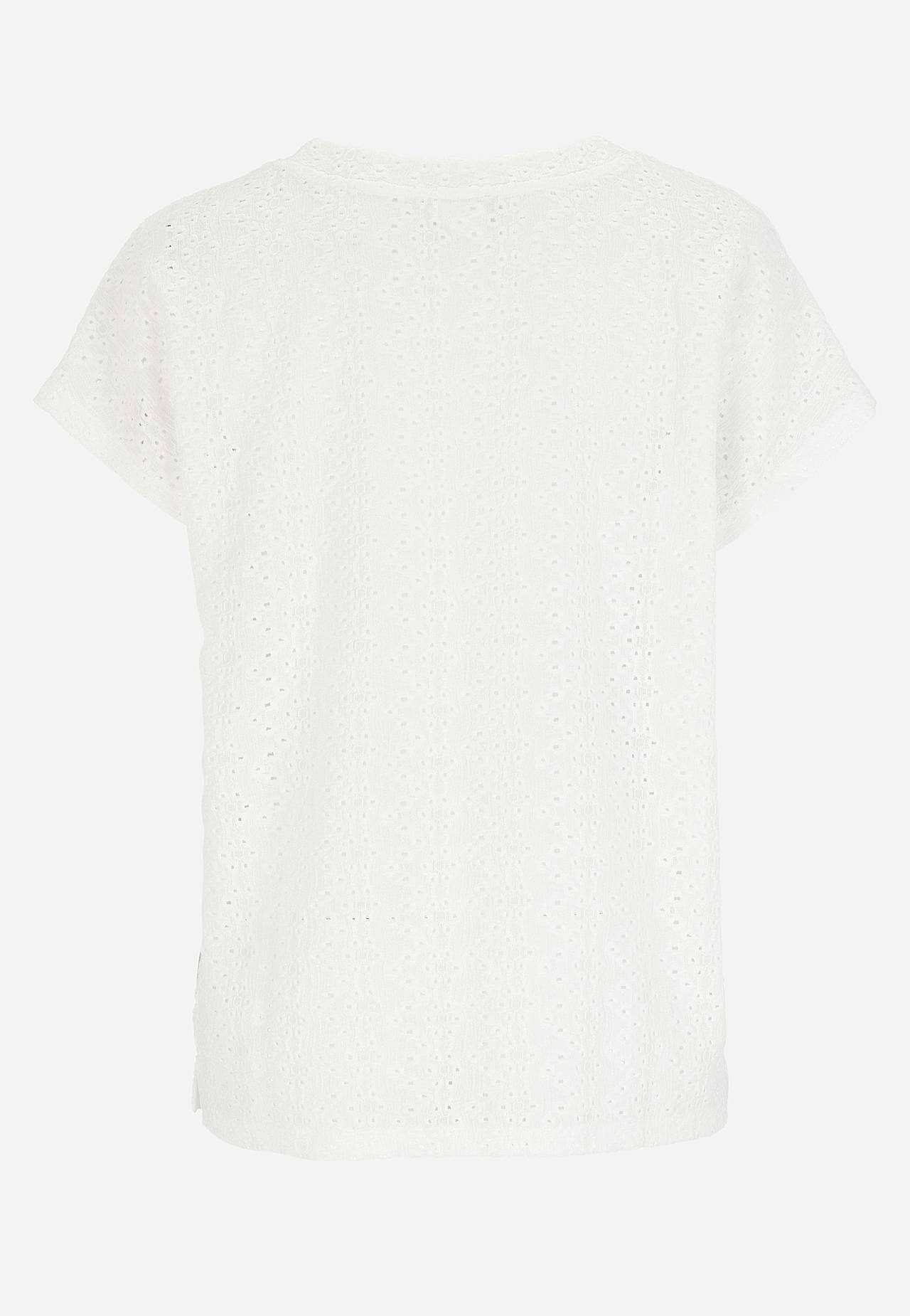 Jersey top with hole embroidery