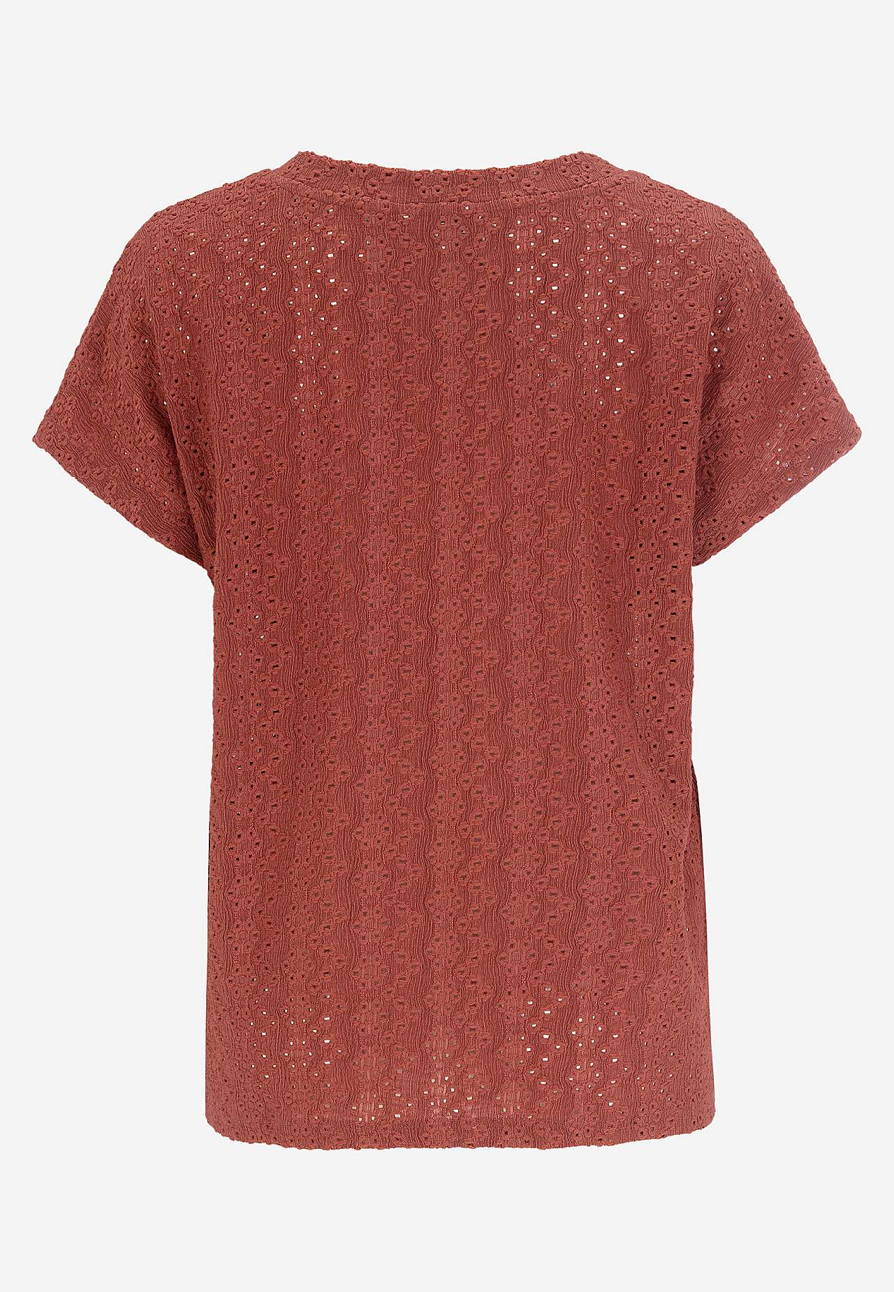 Jersey top with hole embroidery