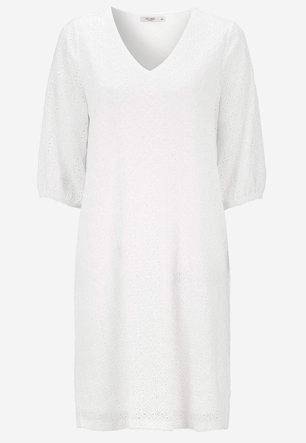Jersey dress with hole embroidery