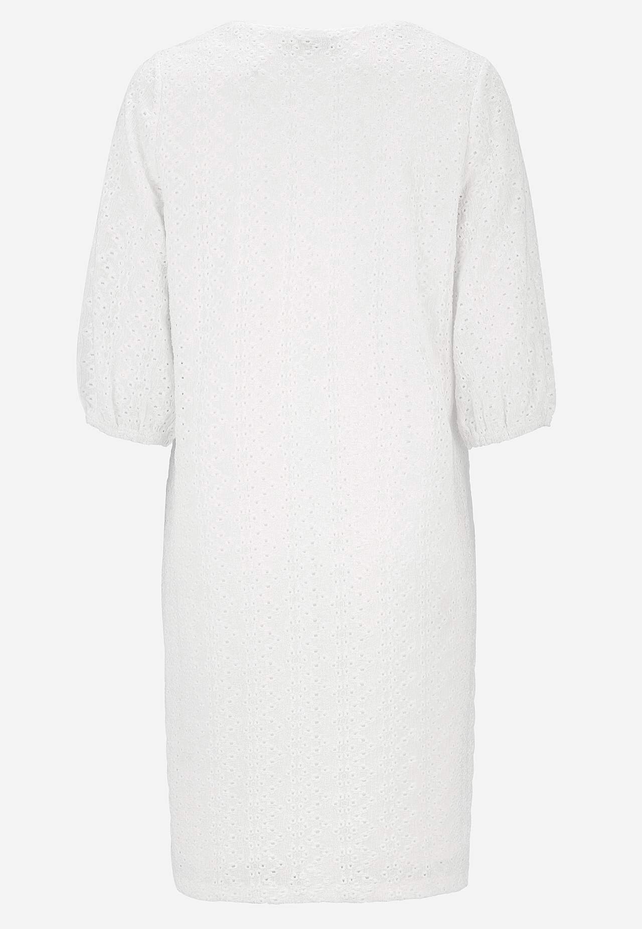 Jersey dress with hole embroidery