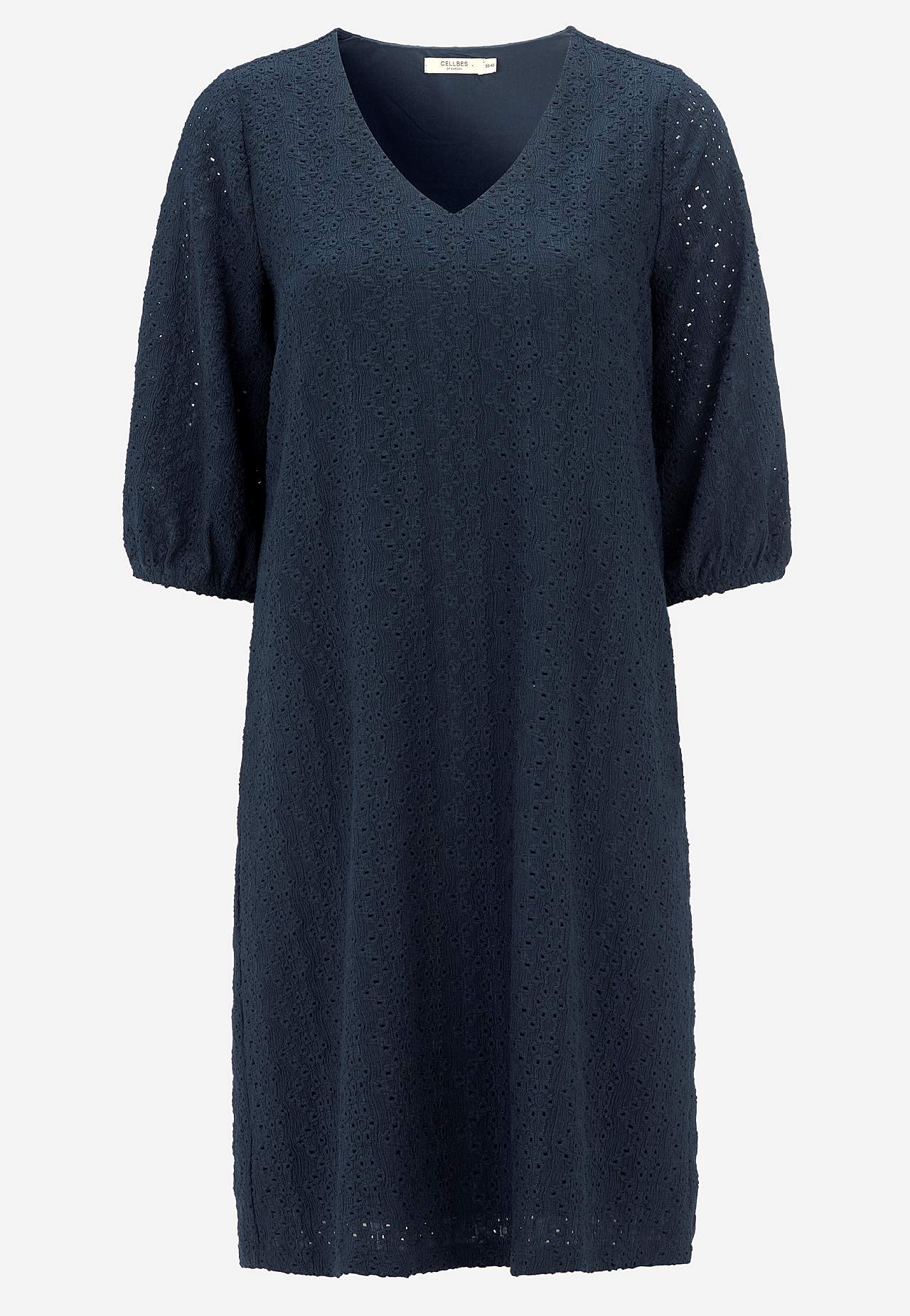 Jersey dress with hole embroidery