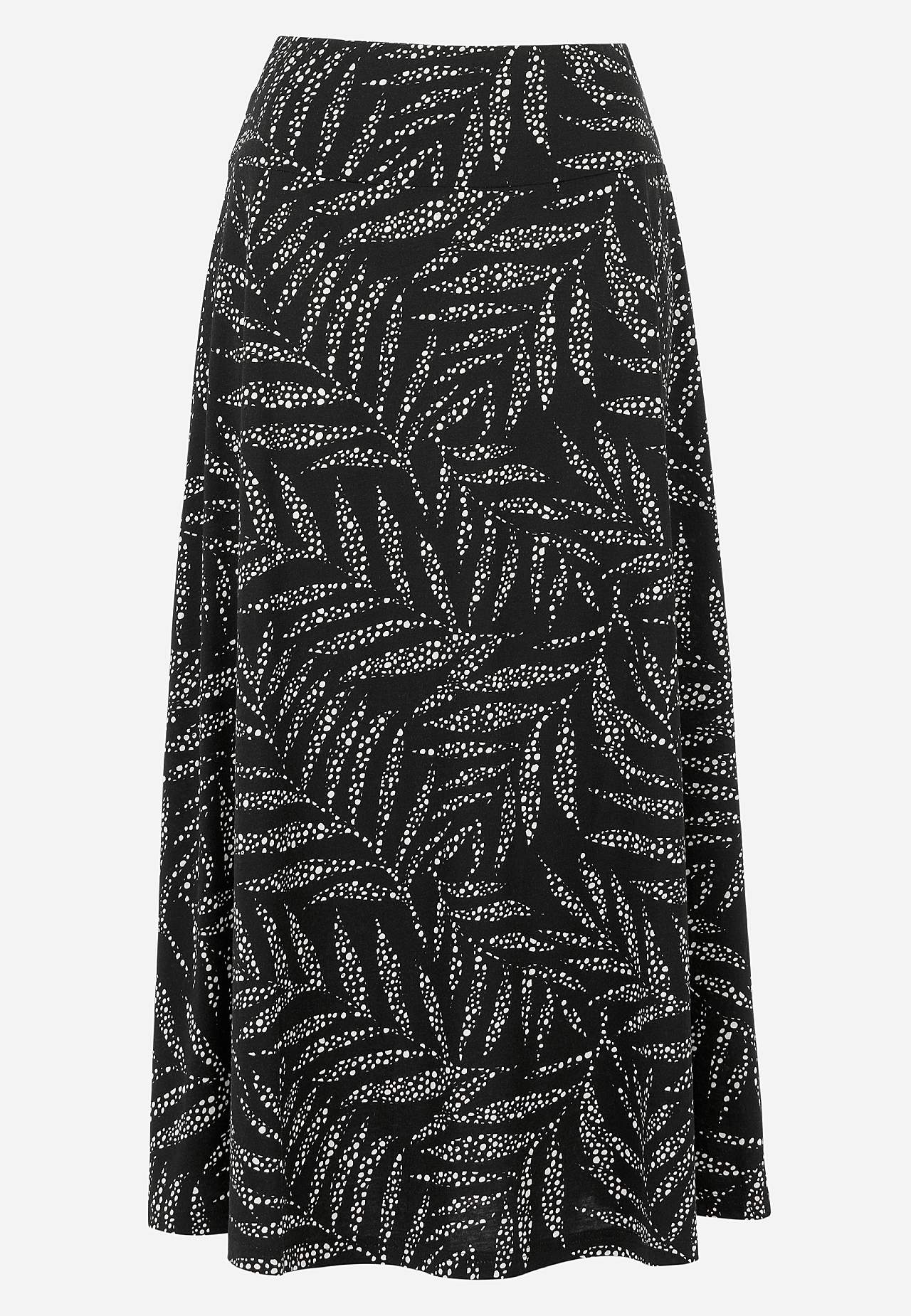 Flared jersey skirt