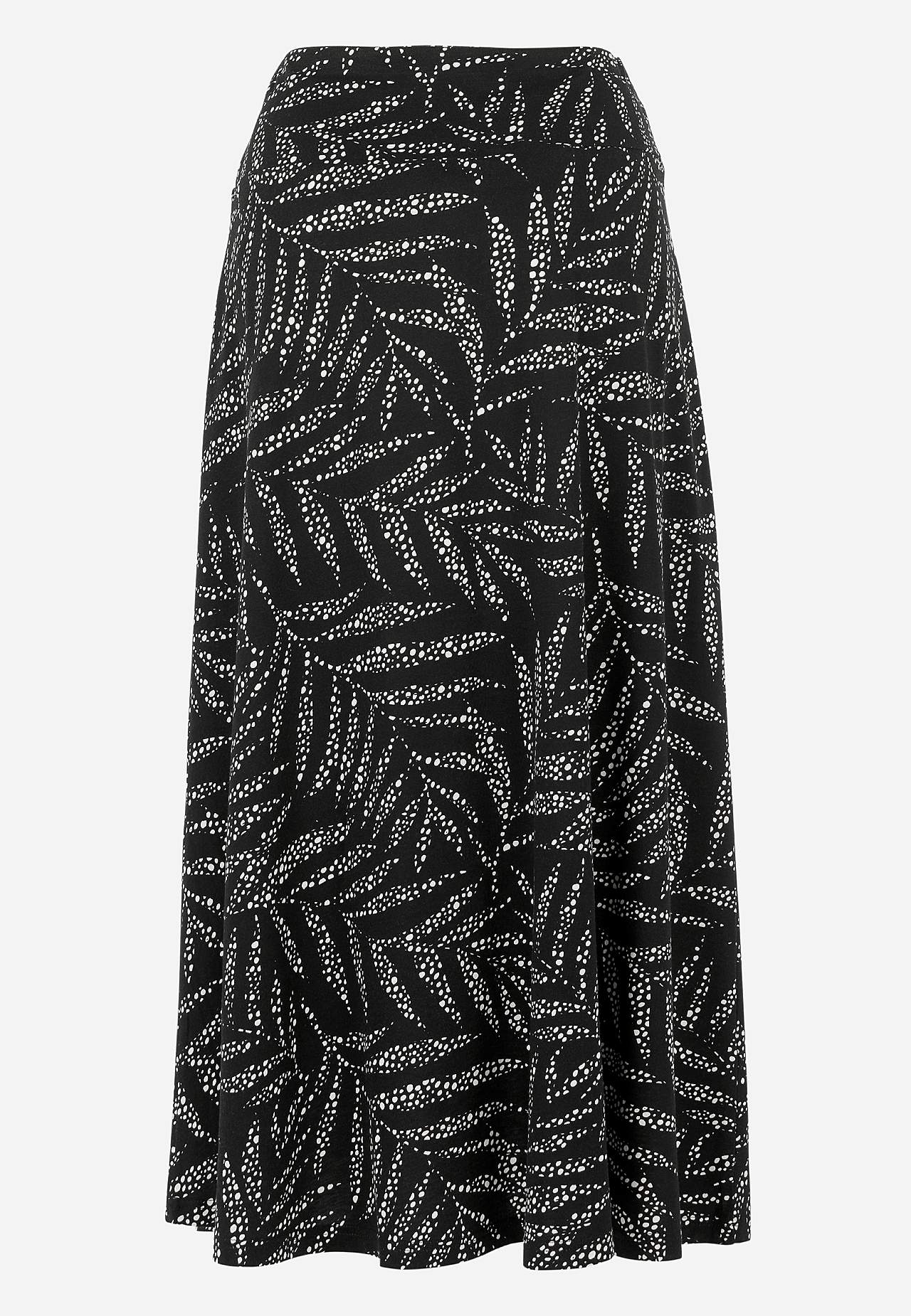 Flared jersey skirt