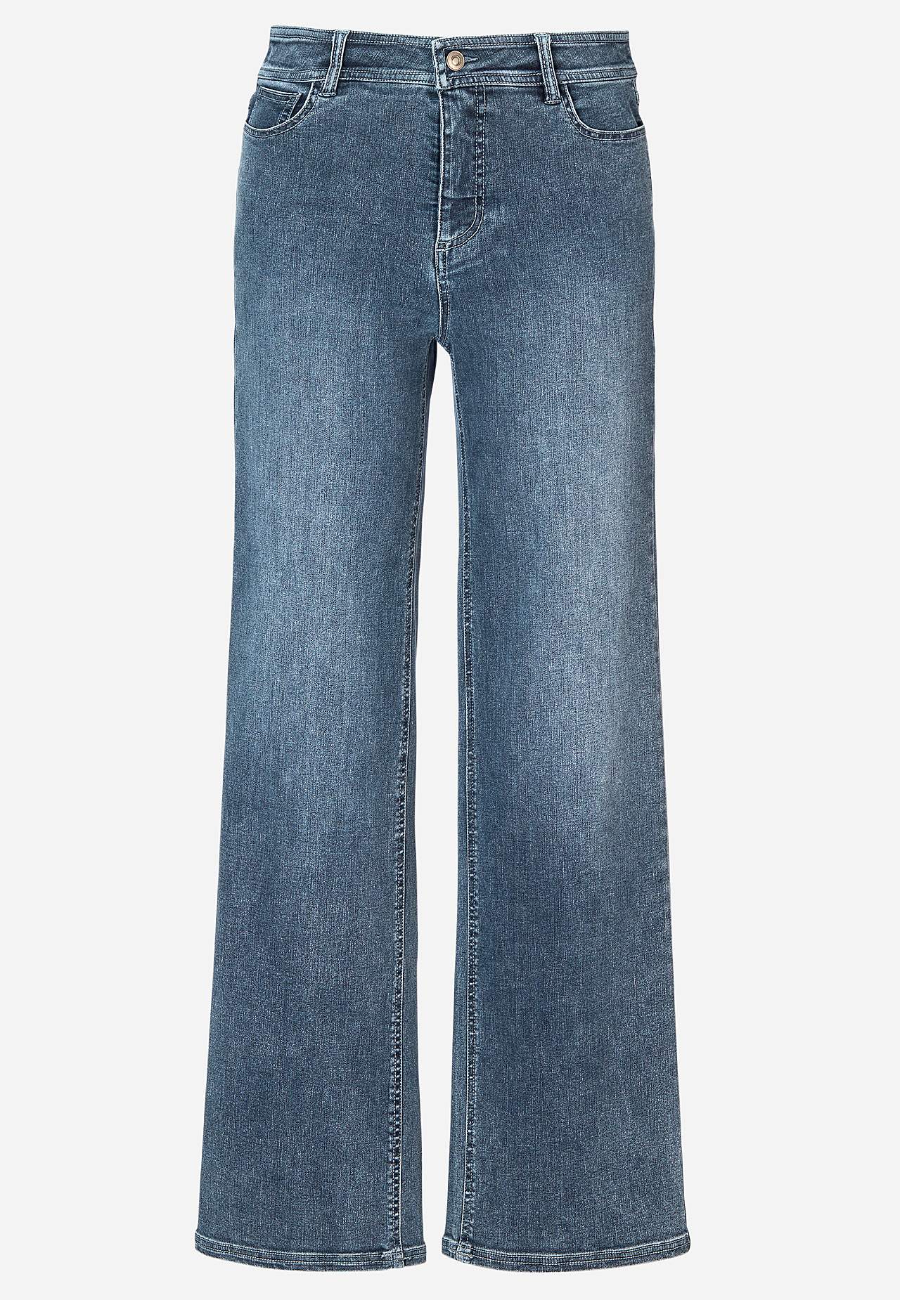 Wide jeans in denim with superstretch