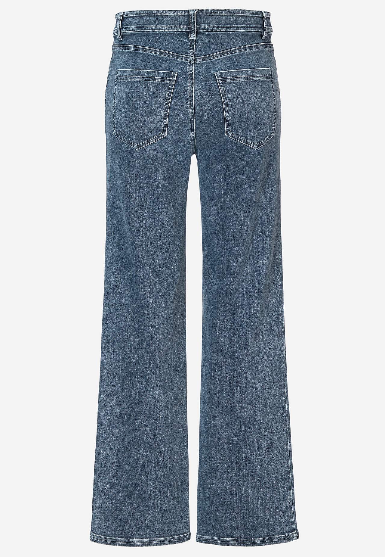 Wide jeans in denim with superstretch