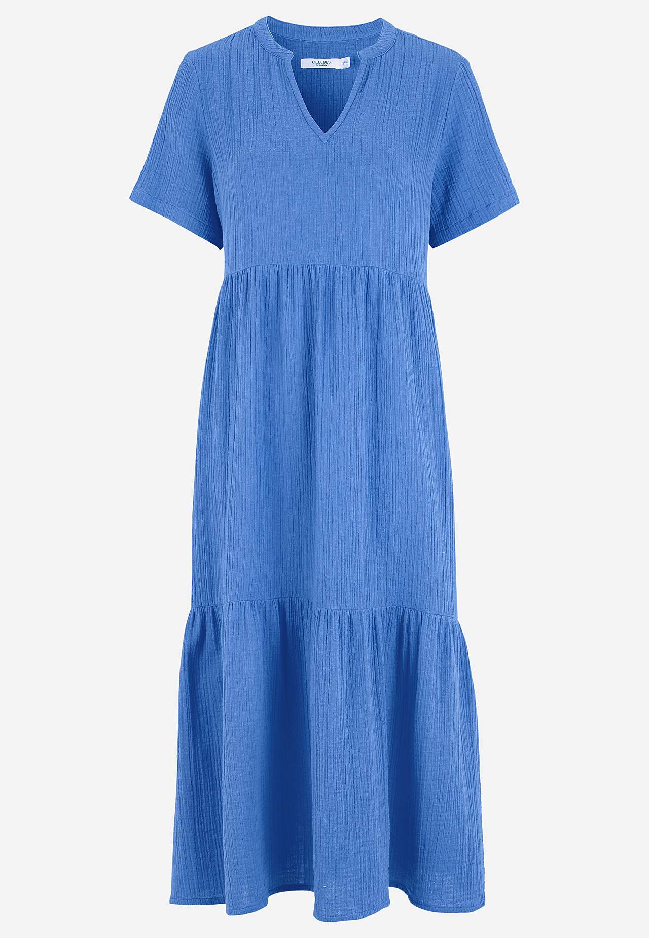 Dress in crinkled cotton