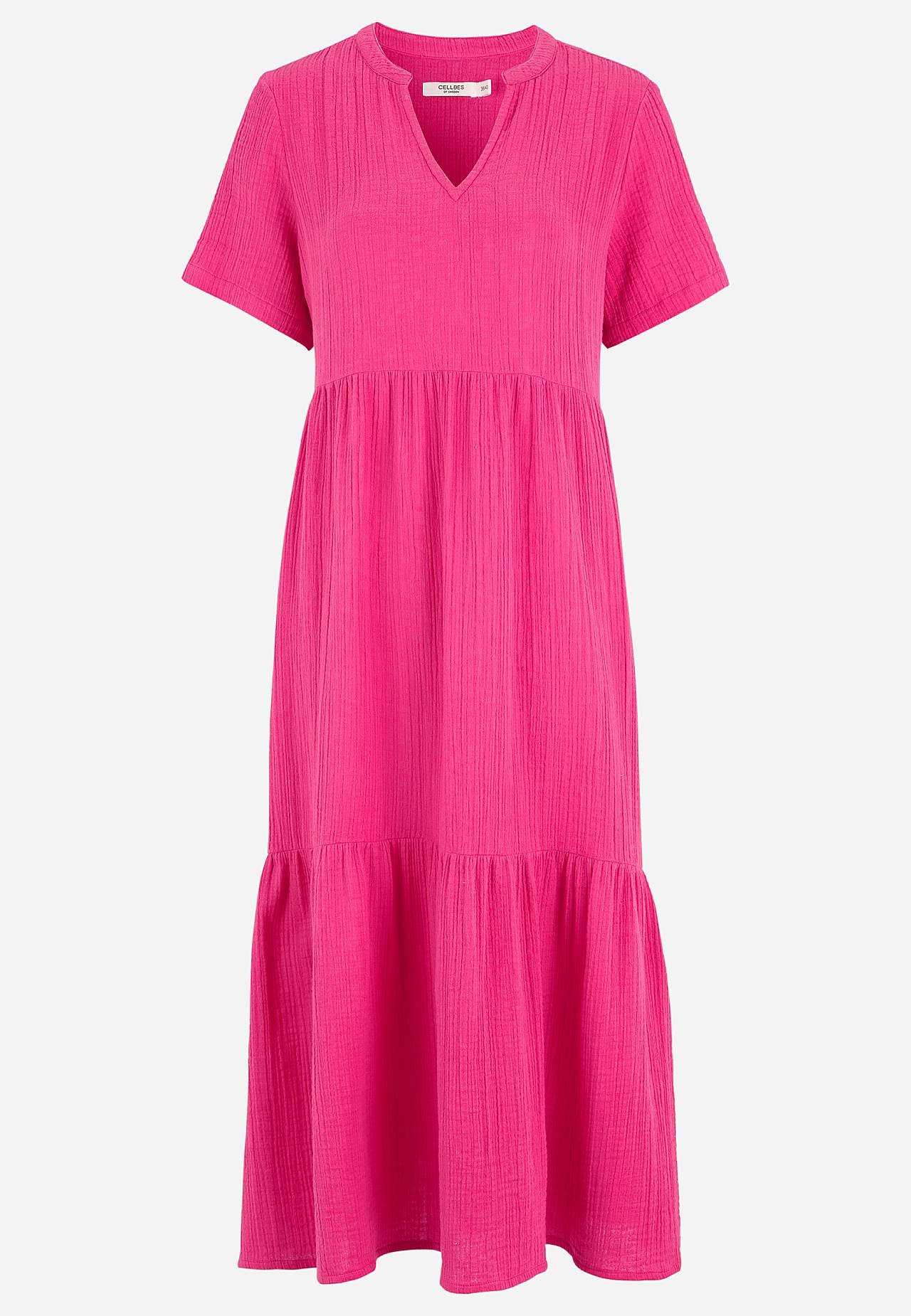 Dress in crinkled cotton