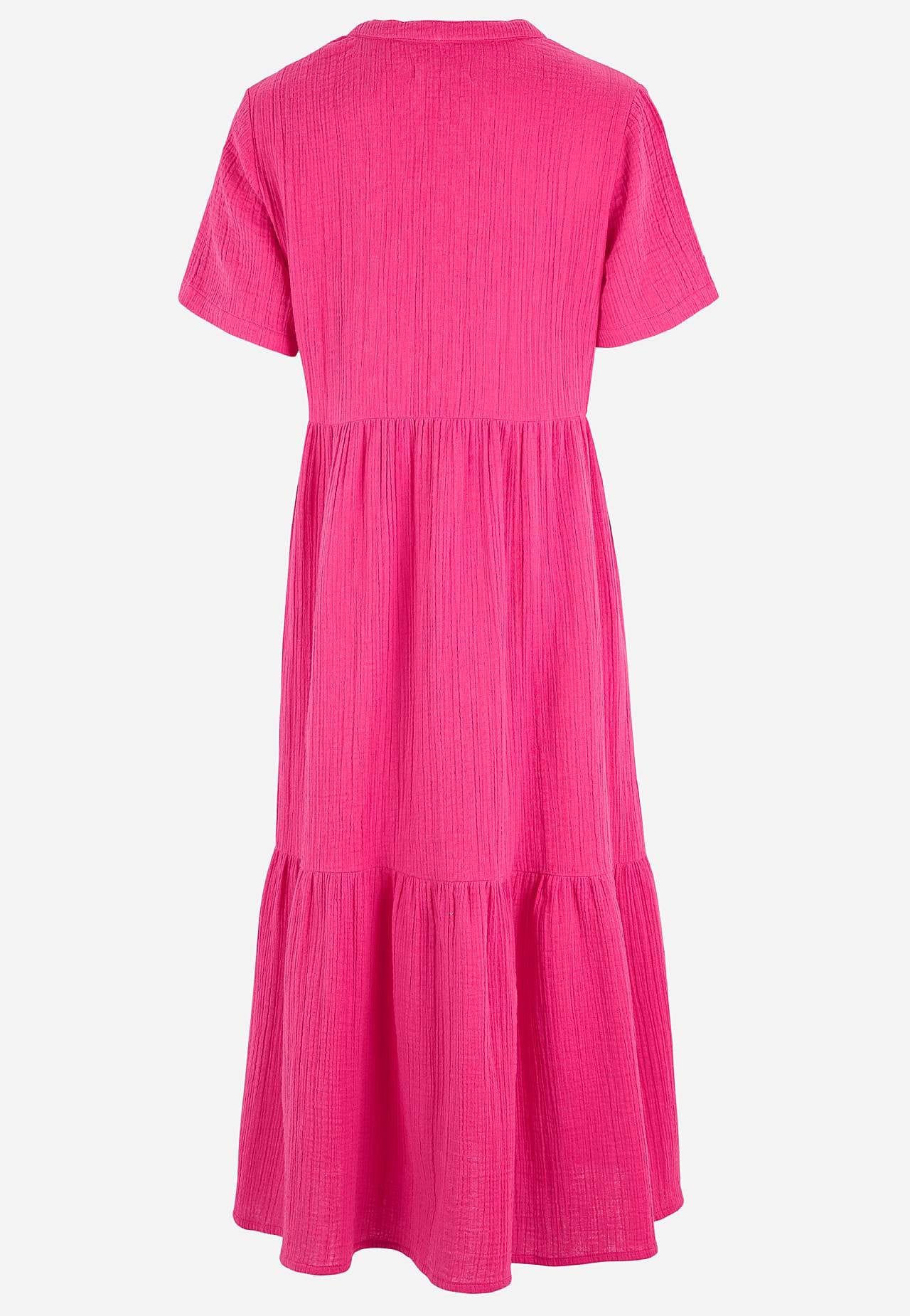 Dress in crinkled cotton