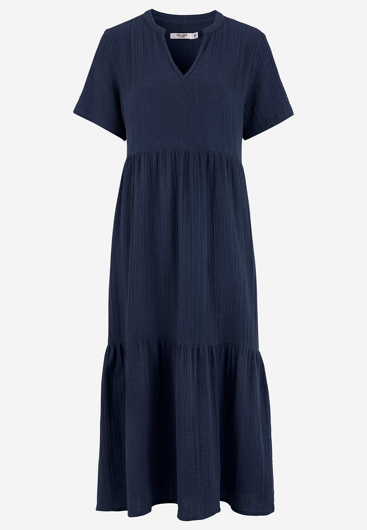 Dress in crinkled cotton