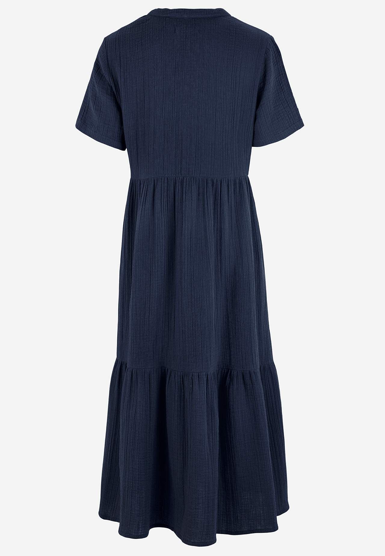 Dress in crinkled cotton