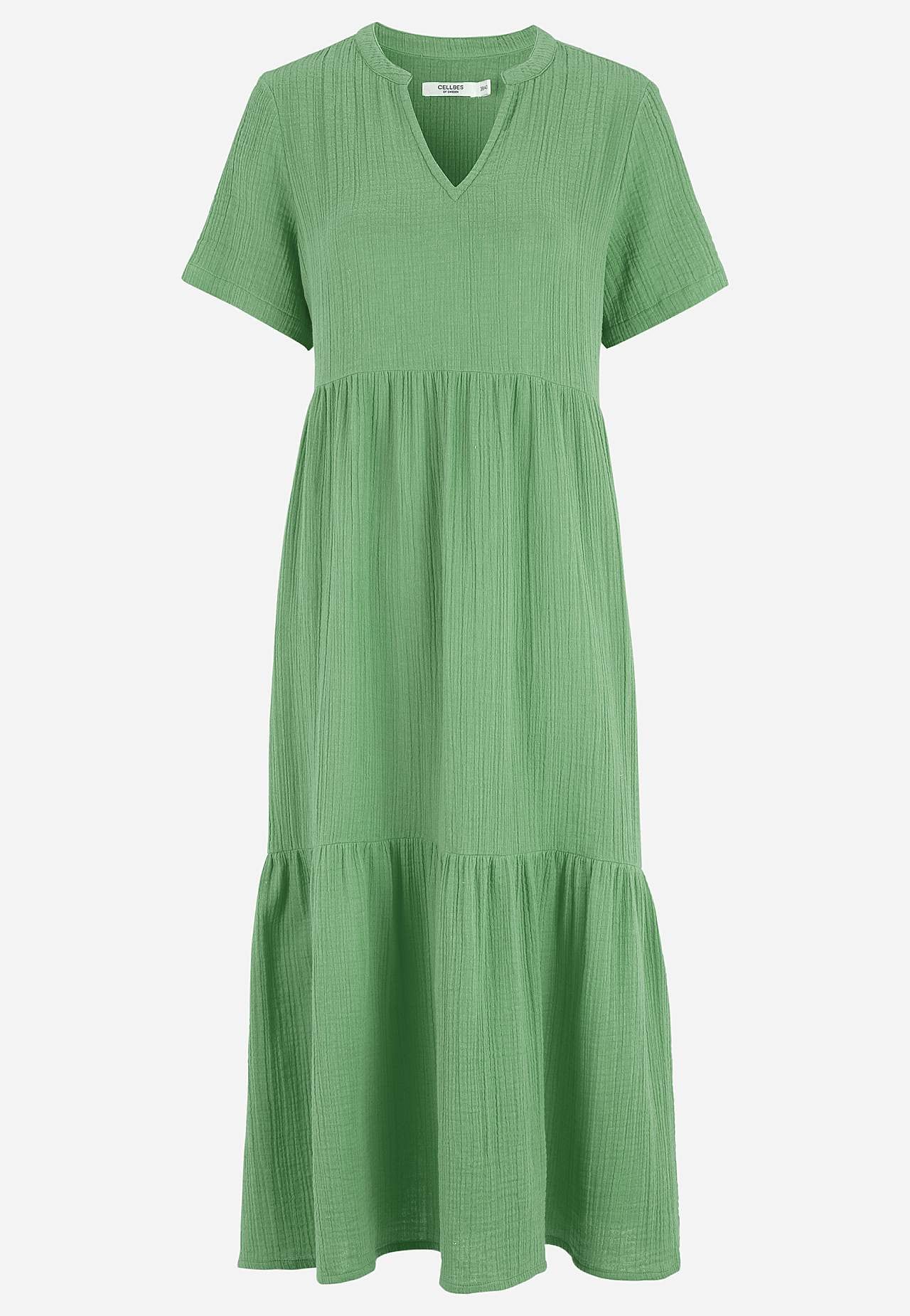 Dress in crinkled cotton