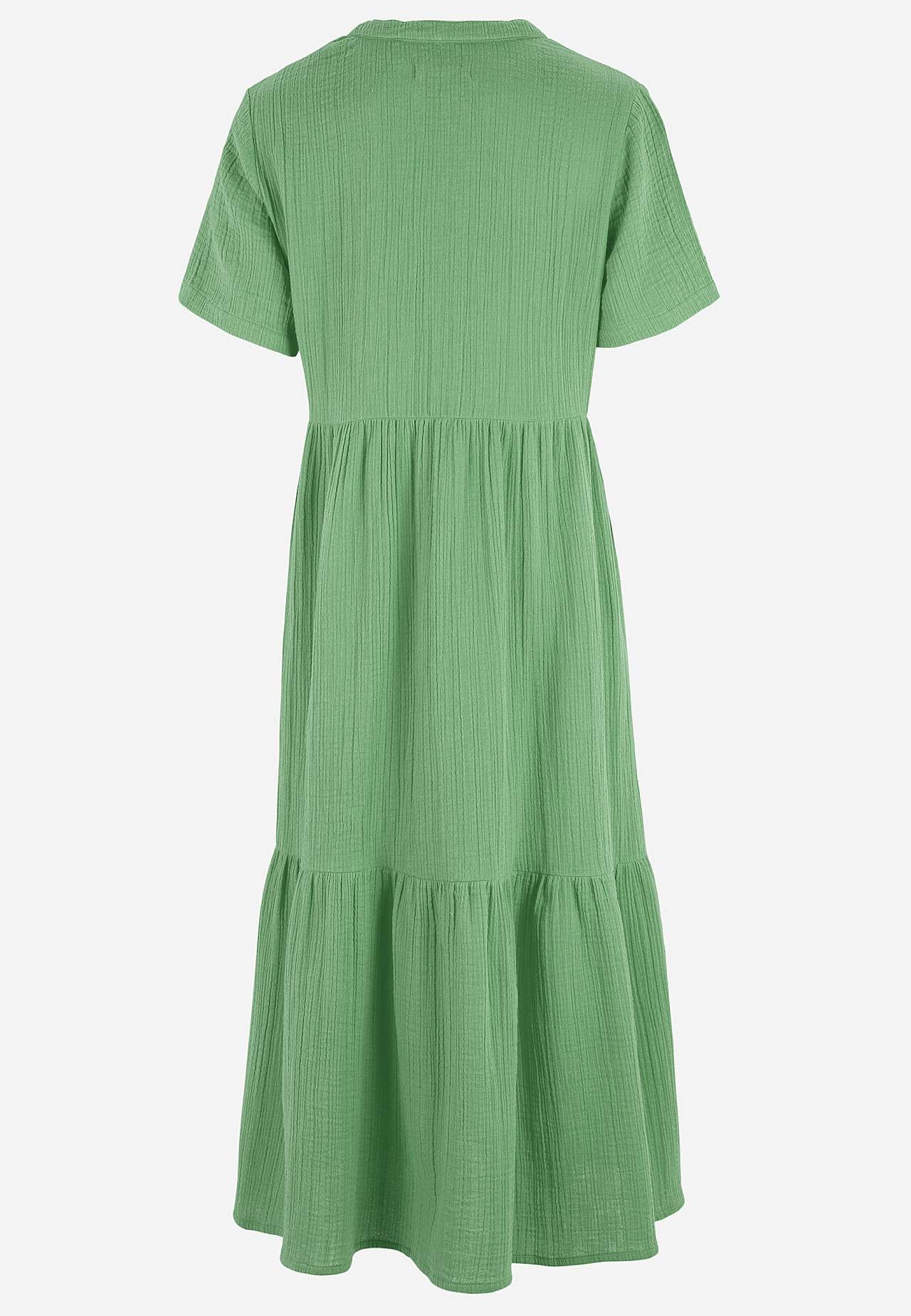 Dress in crinkled cotton