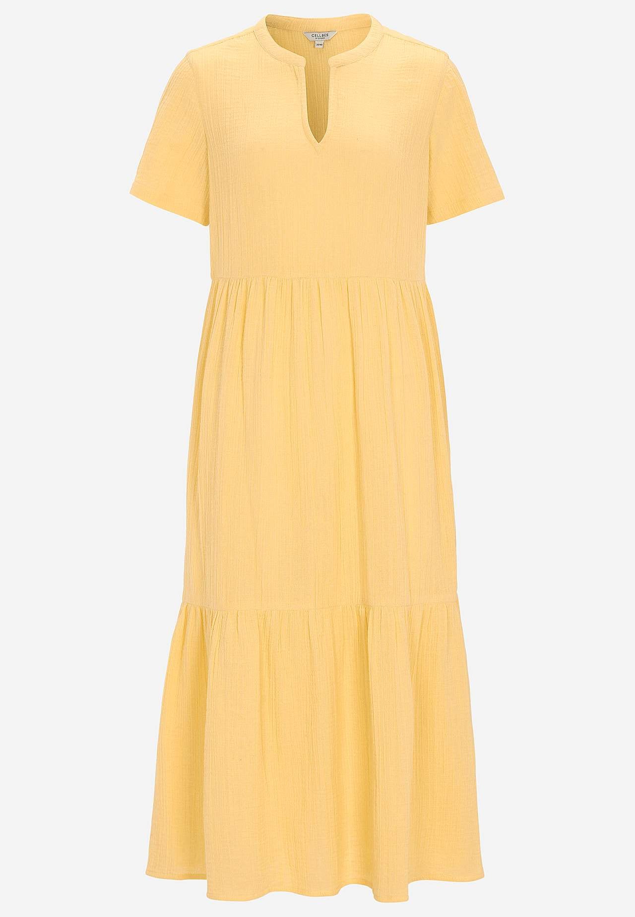 Dress in crinkled cotton