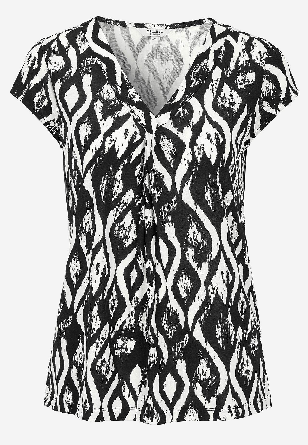 Jersey top with cap sleeves