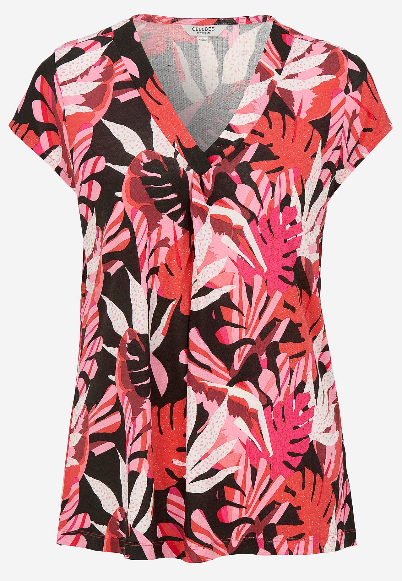 Jersey top with cap sleeves