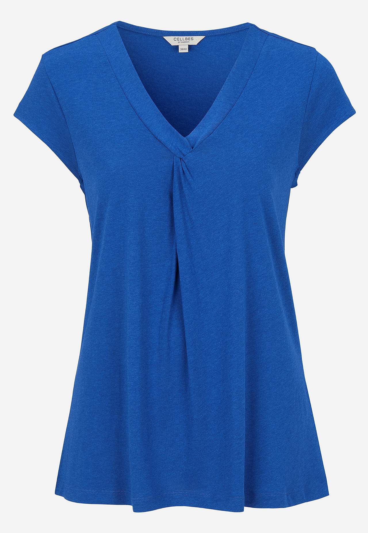 Jersey top with cap sleeves