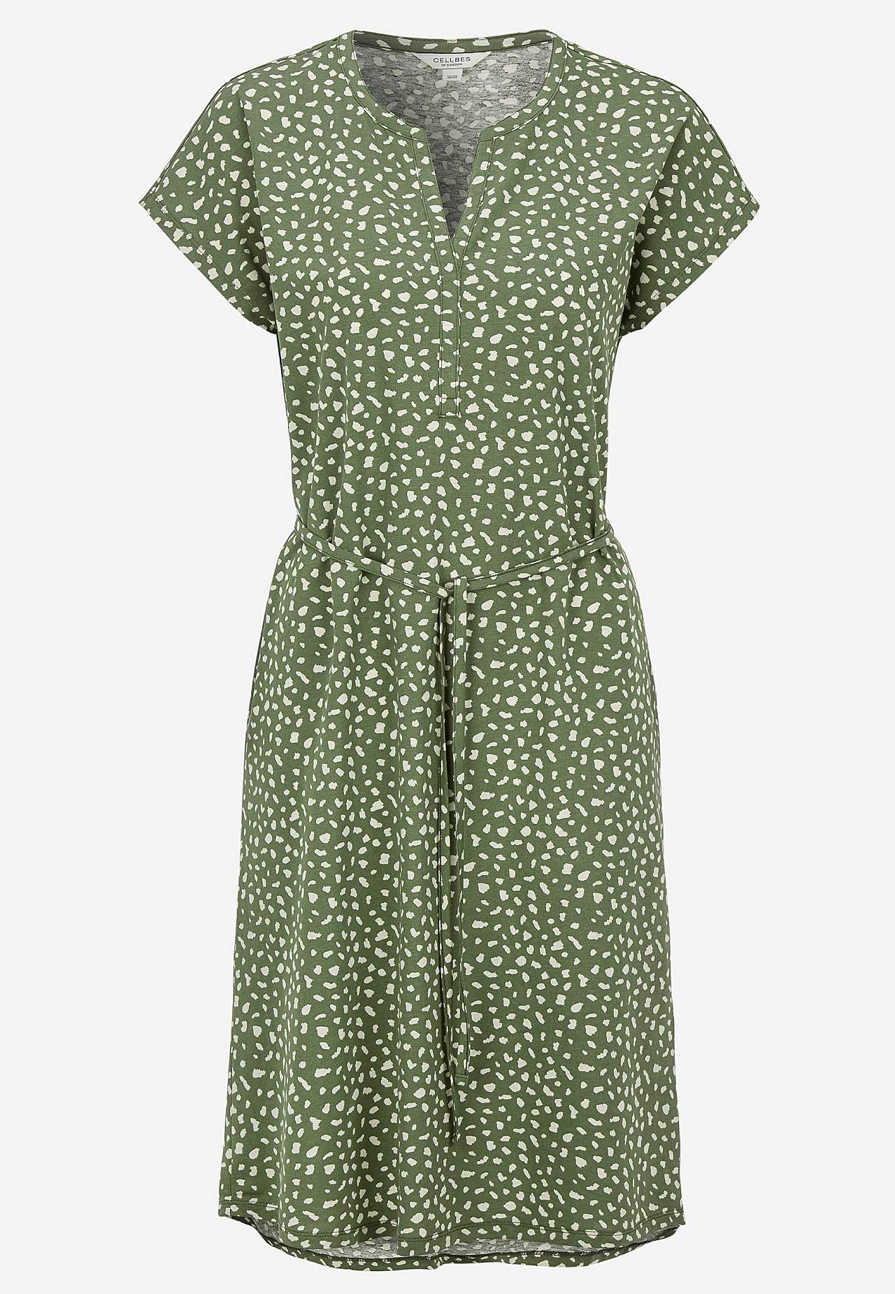 Jersey dress with tie band
