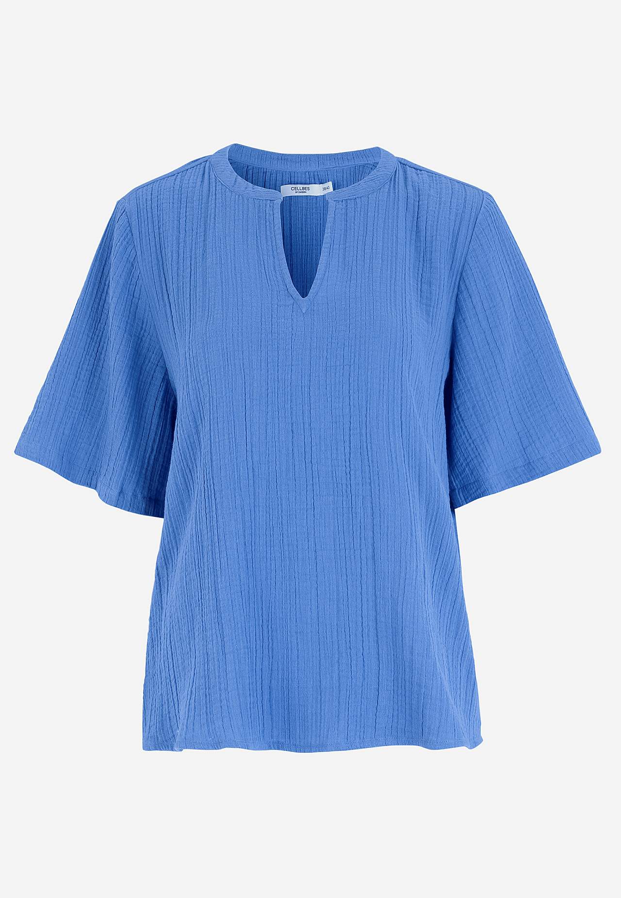 Blouse in crinkled cotton