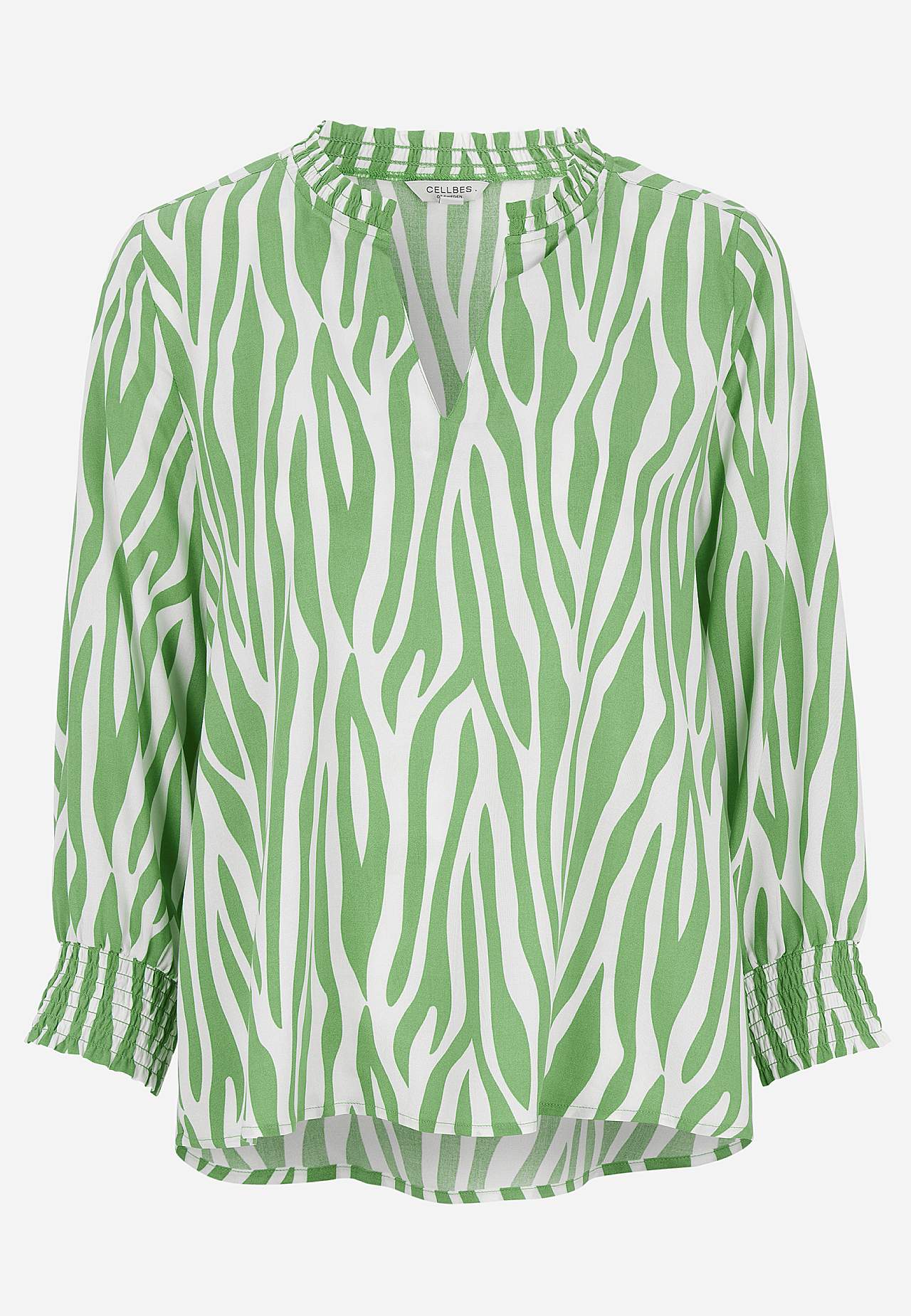 Woven, patterned blouse