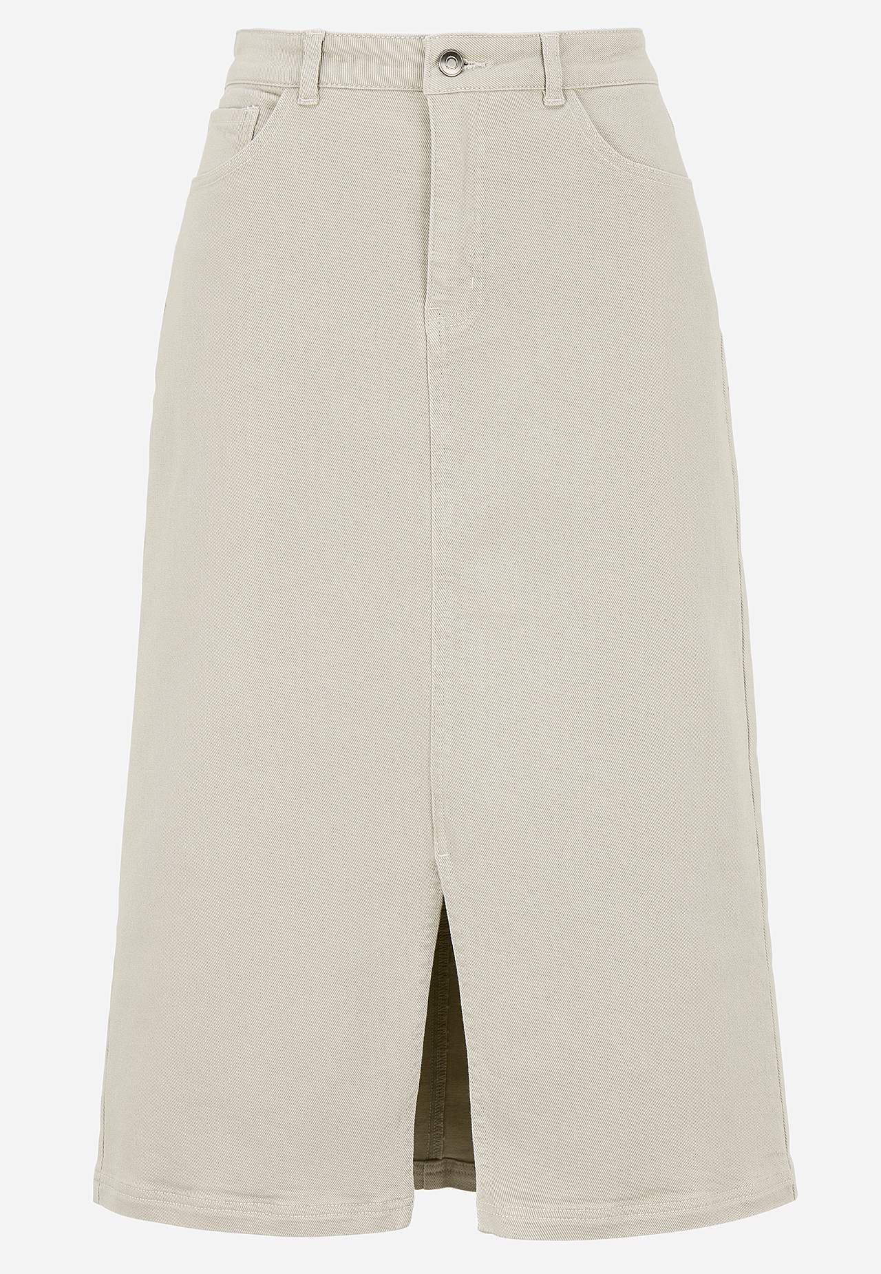 Twill skirt with slit